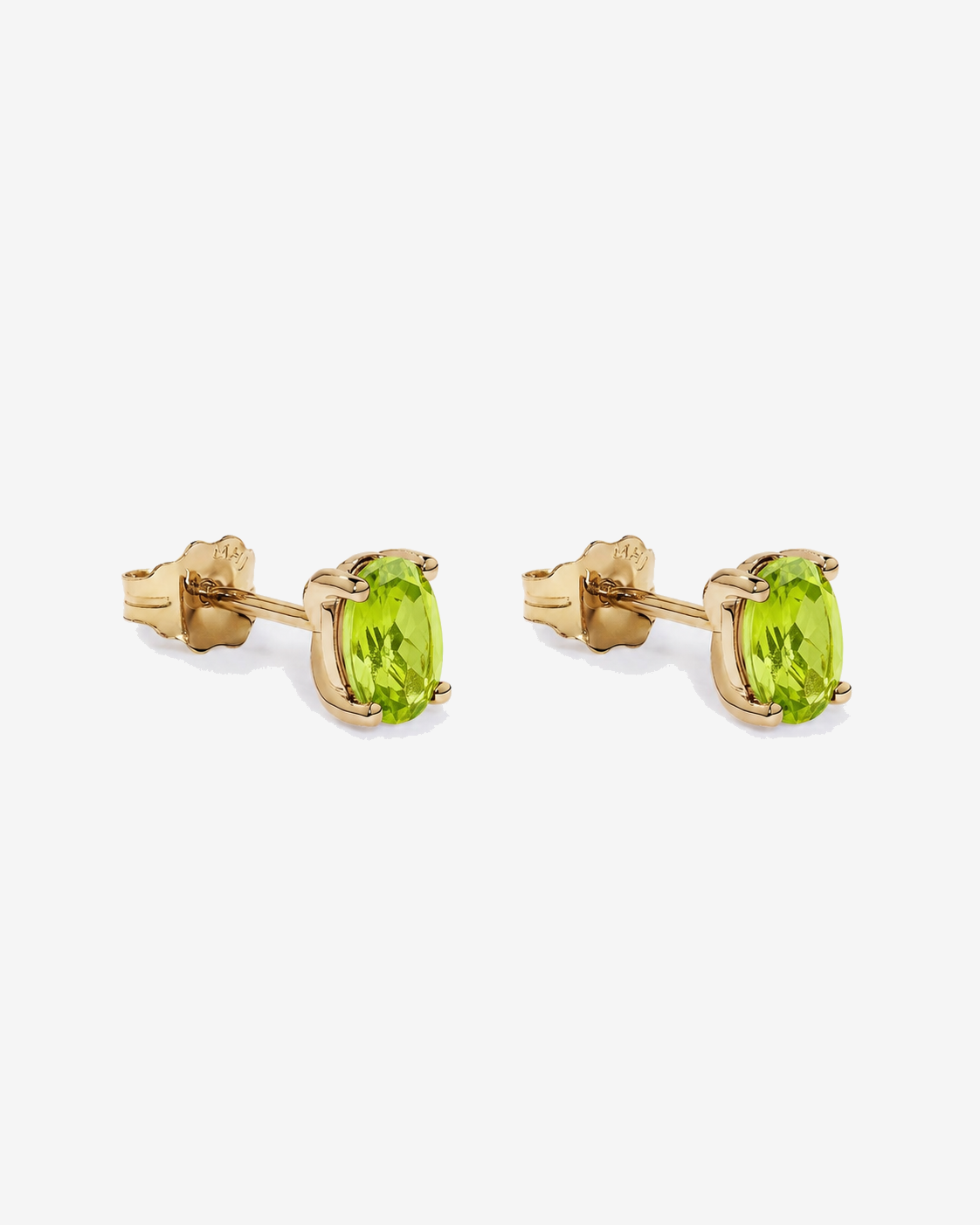 Oval Peridot Stud Earrings in 10kt Yellow Gold