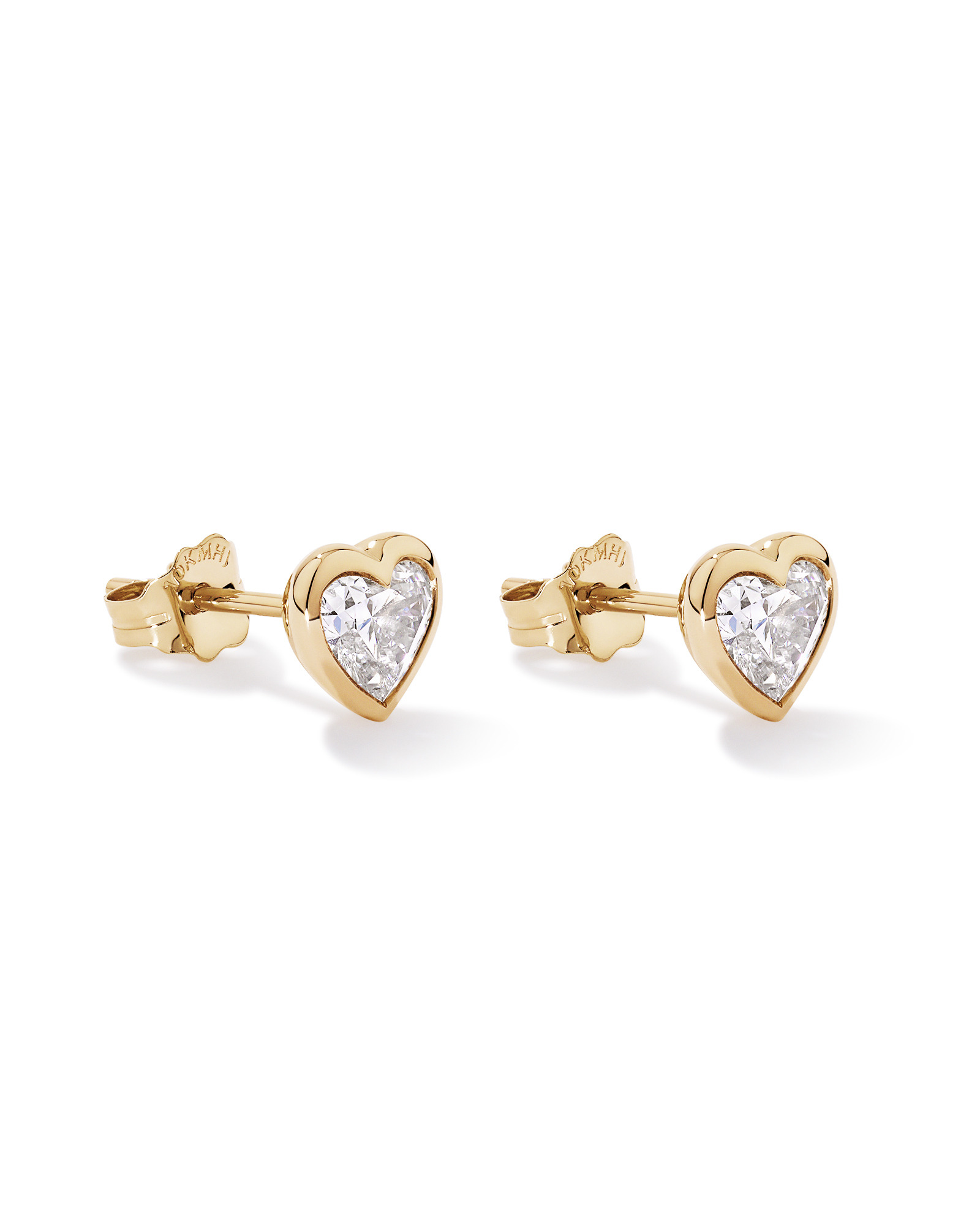 1.00 Carat TW Laboratory-Grown Diamond Heart Stud Earrings in 10kt Yellow Gold