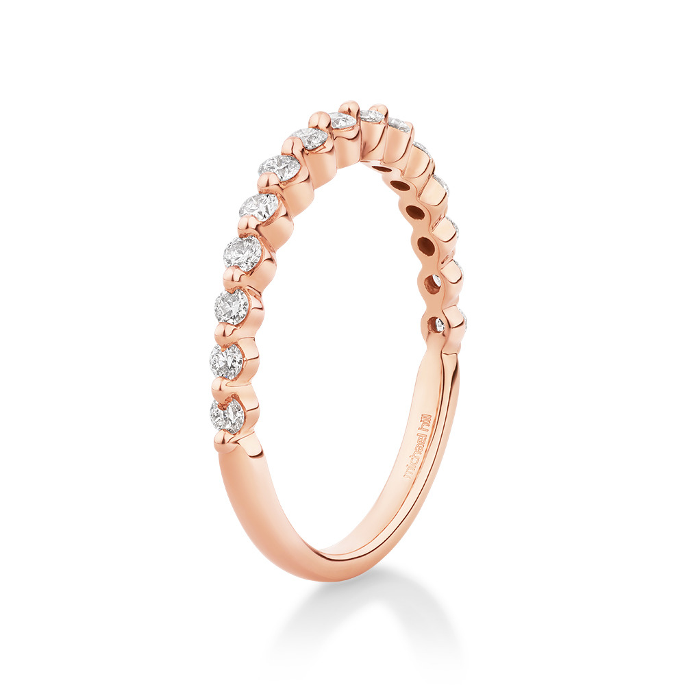 Bague de mariage avec 0,34 carat TW de diamants en or rose 14kt
