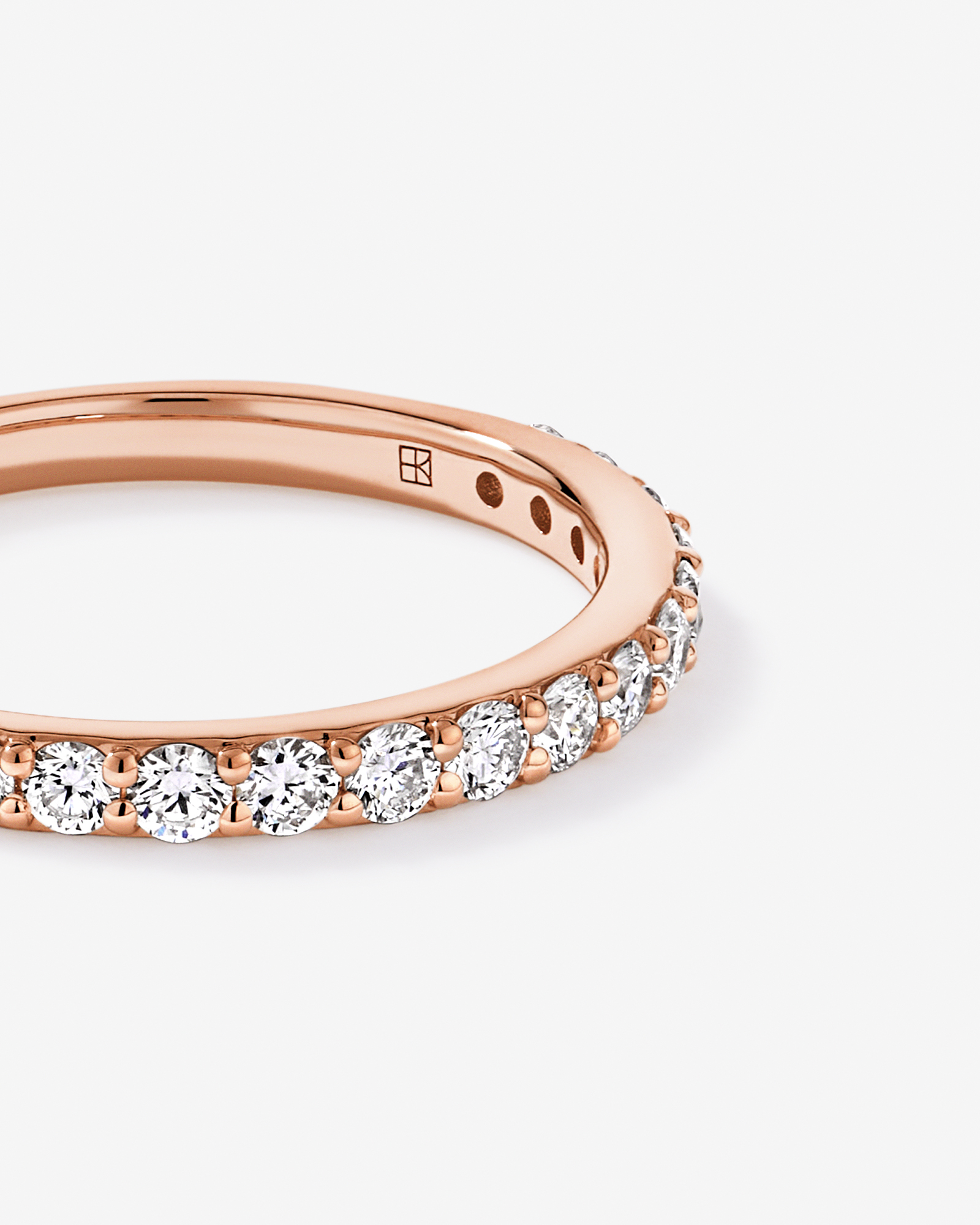 0.50TW Round Brilliant Laboratory-Grown Diamond Wedding Band 14kt Rose Gold