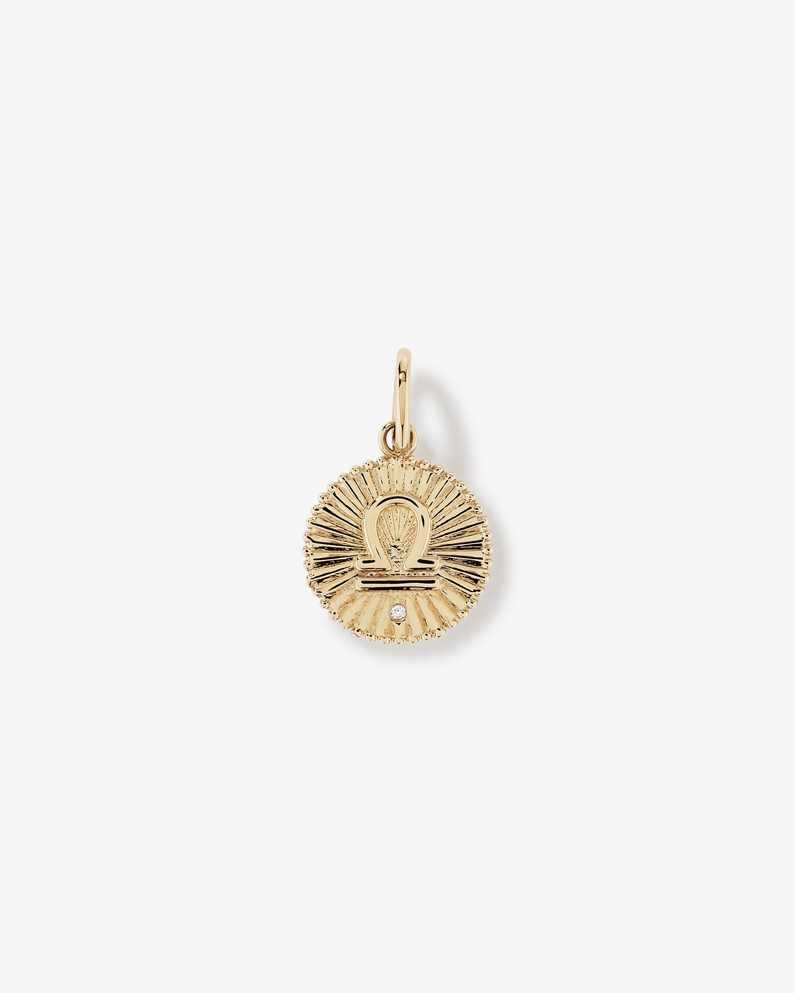 Diamond Accent Libra Zodiac Pendant in 10kt Yellow Gold