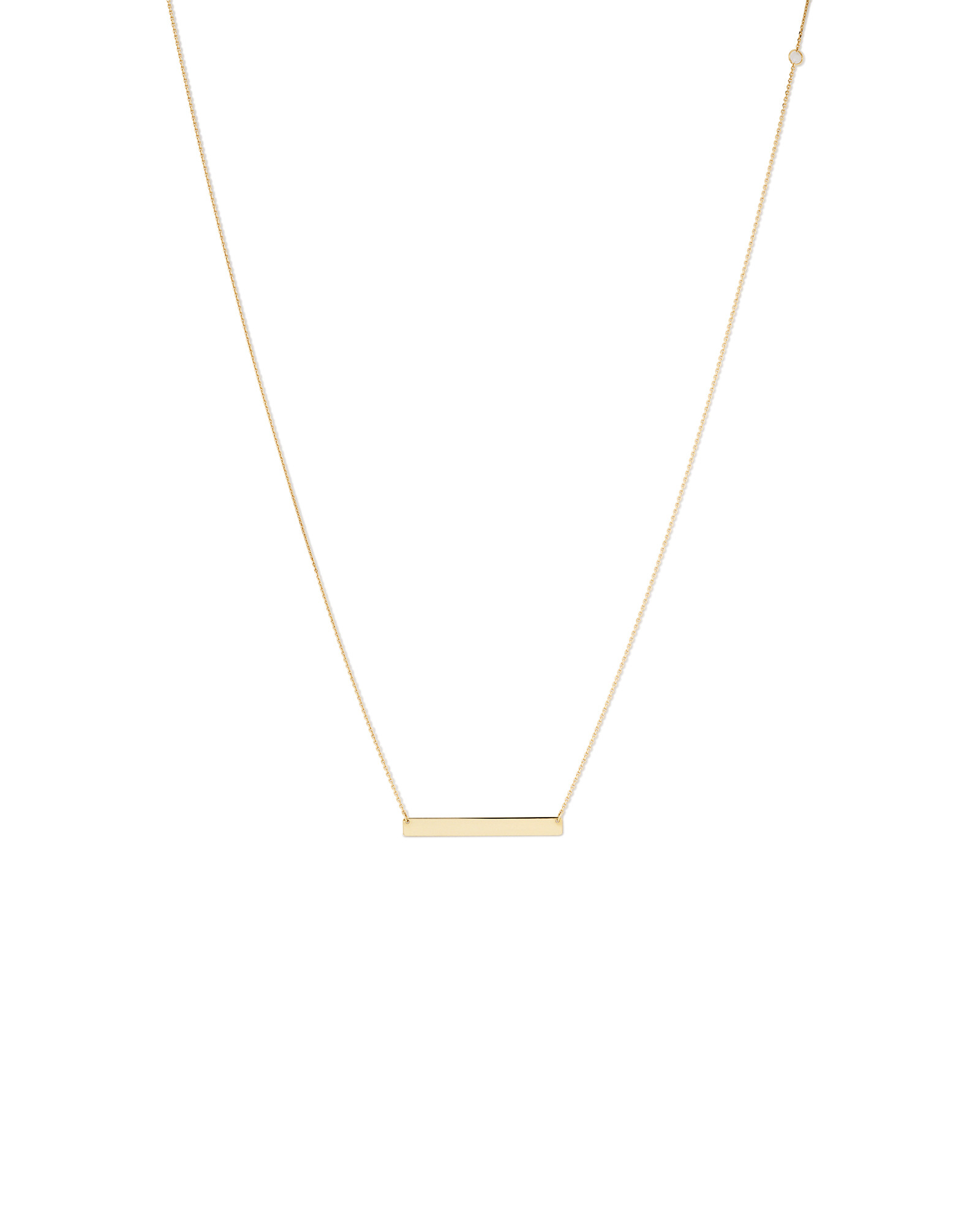 Engravable Bar Necklace in 10kt Yellow Gold