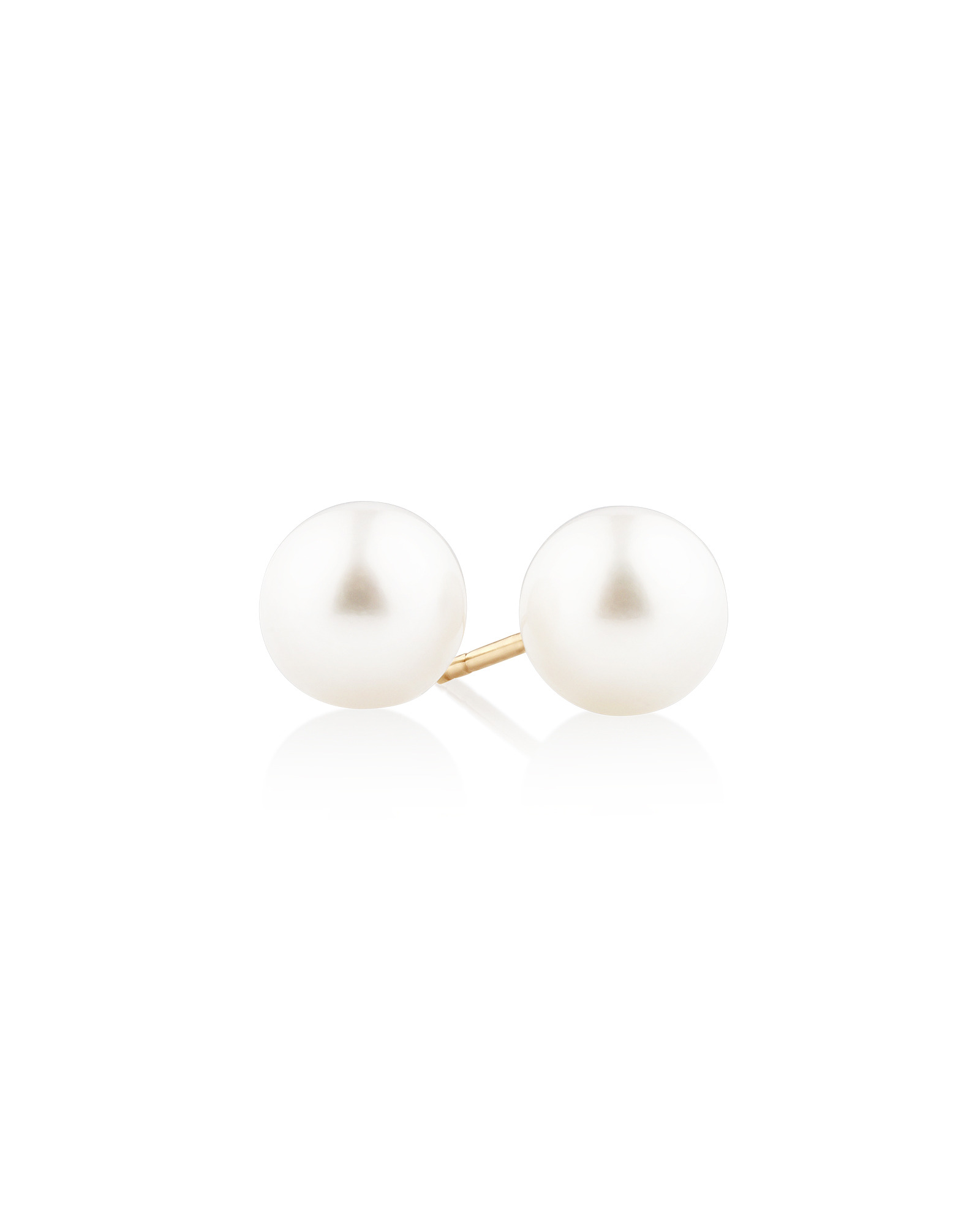 Stud Earrings with 7mm Round Cultured Freshwater Pearls in 10kt Yellow Gold