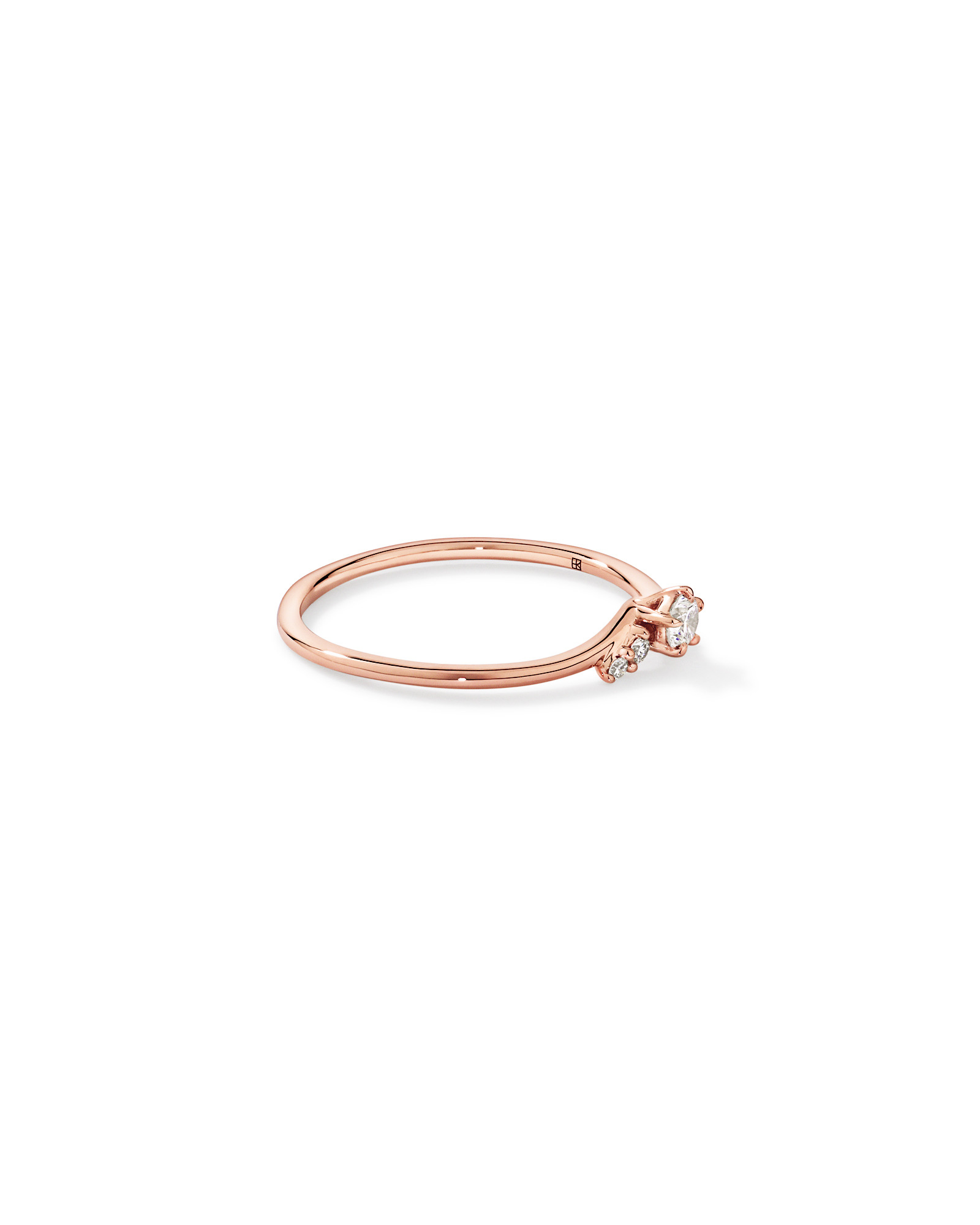 0.15TW Round Brilliant Laboratory-Grown Diamond Chevron Promise Ring 10kt Rose Gold