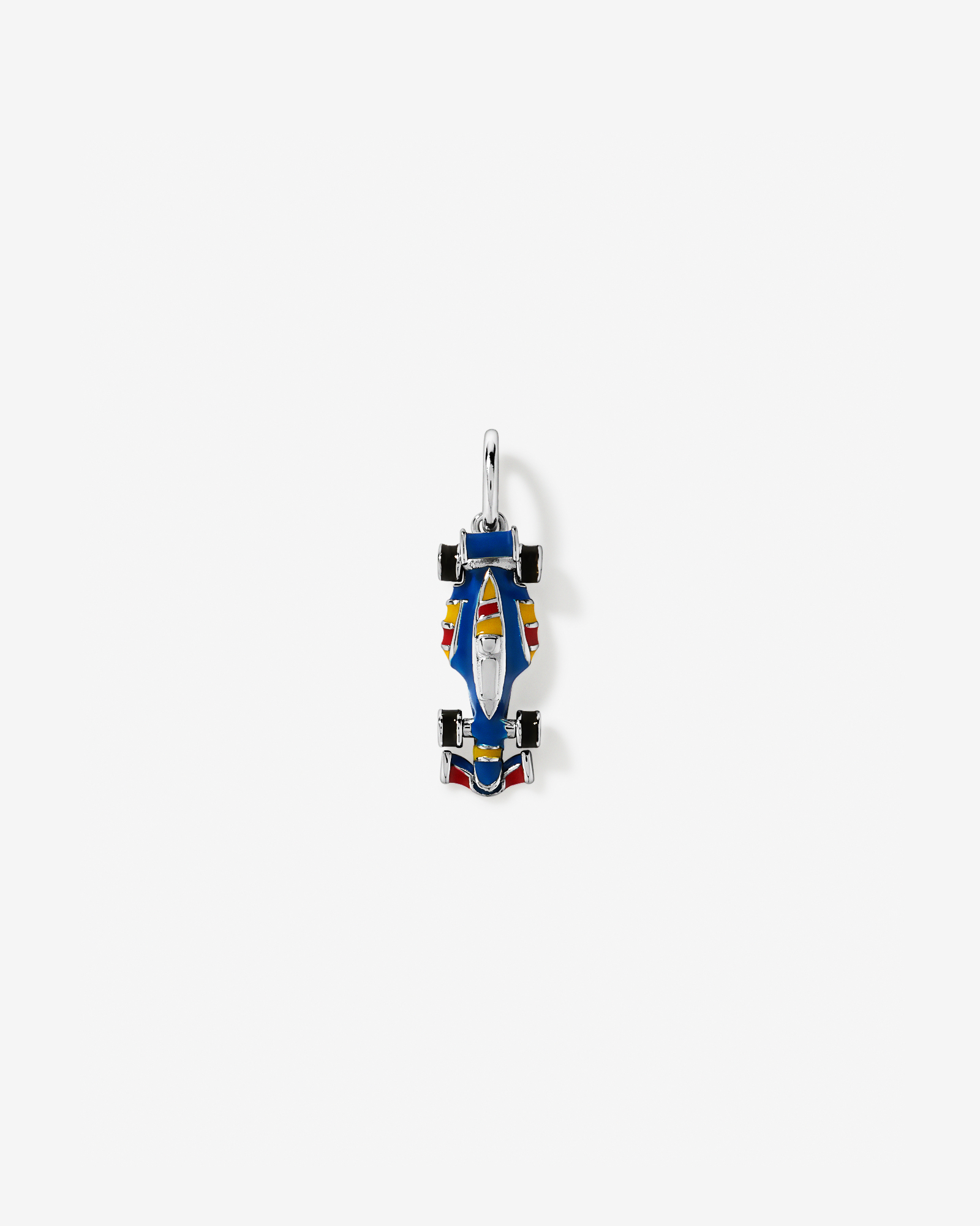 Navy Racing Car Pendant in Sterling Silver