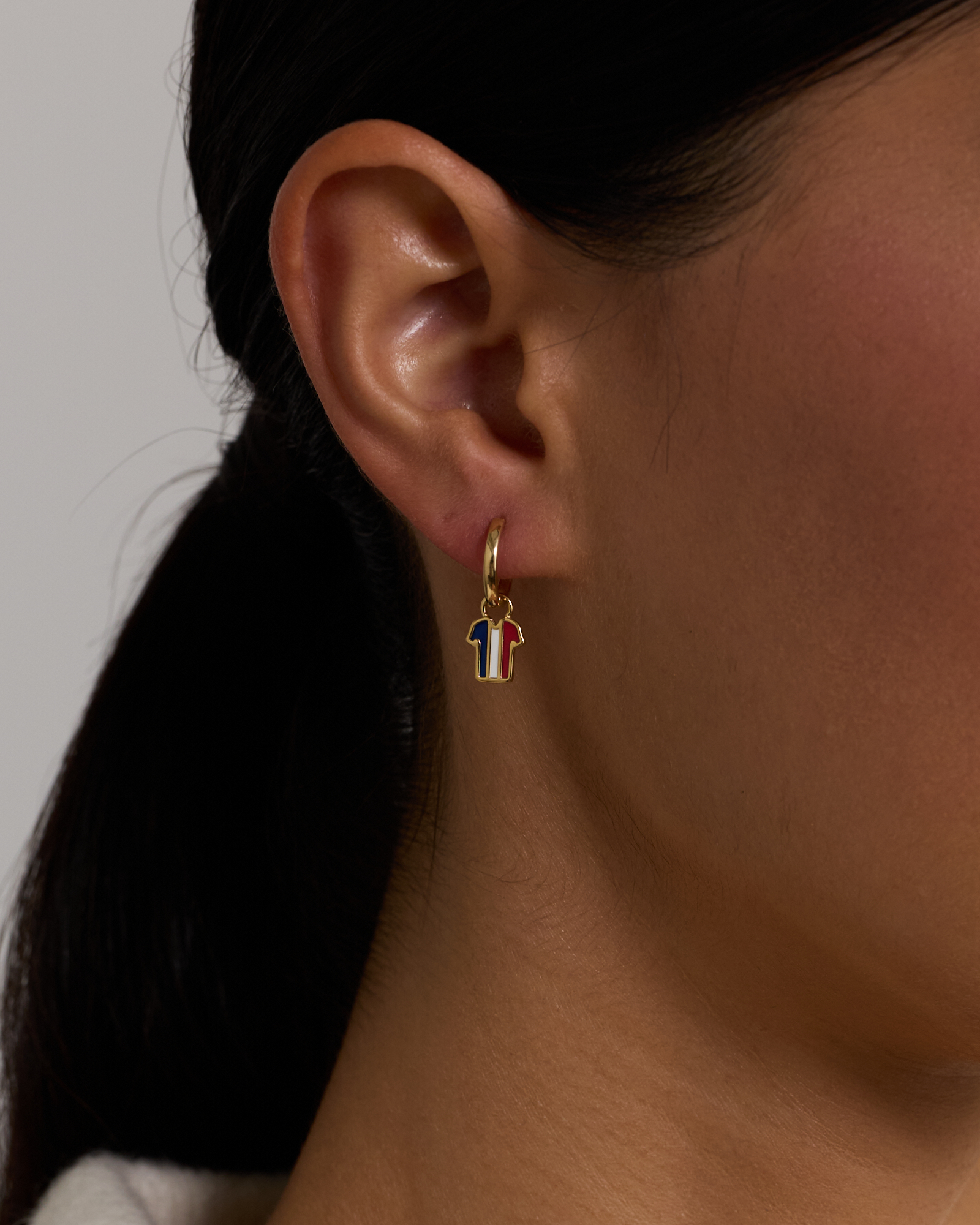 France Jersey Earring Charm in 18Kt Vermeil