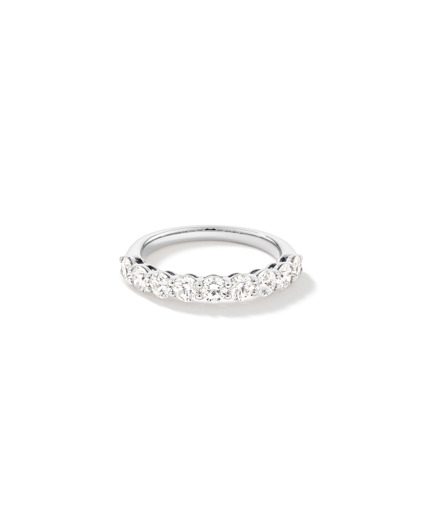 Bague De Mariage En Diamant De Laboratoire Rond Brillant De 1,30 Carat Poids Total En Or Blanc 14 Carats