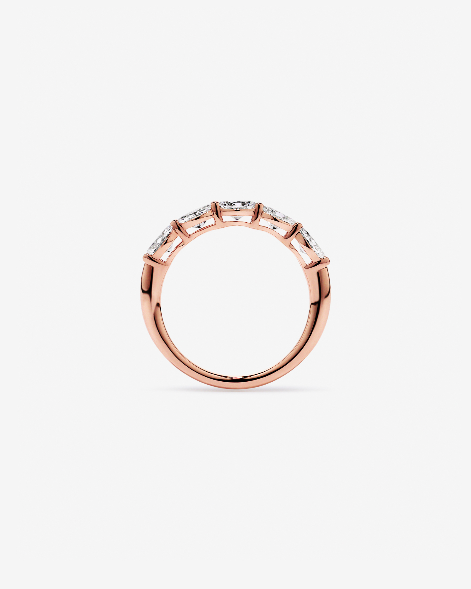 1.25 Carat TW East-West Oval Laboratory-Grown Diamond Wedding Ring 14kt Rose Gold