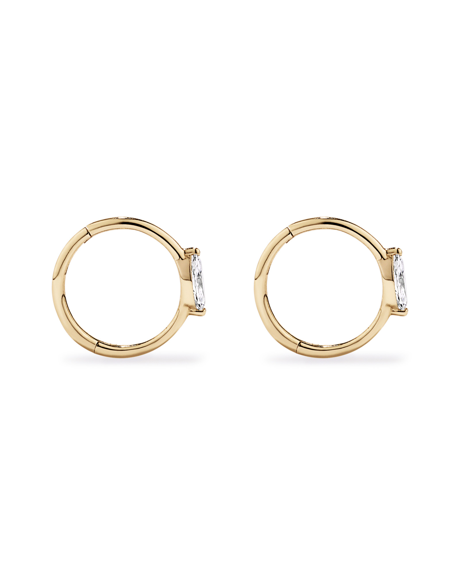 Diamond Accent Sleeper Earrings in 10kt Yellow Gold