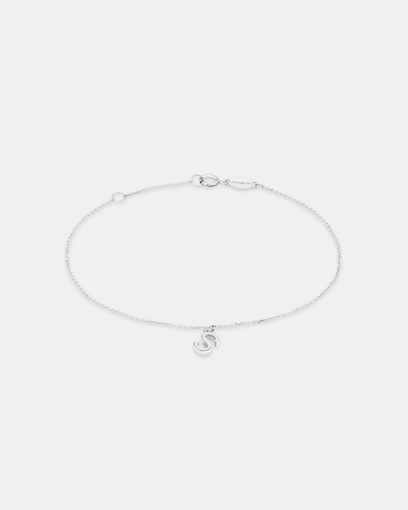 Bracelet à initiale « S » en argent