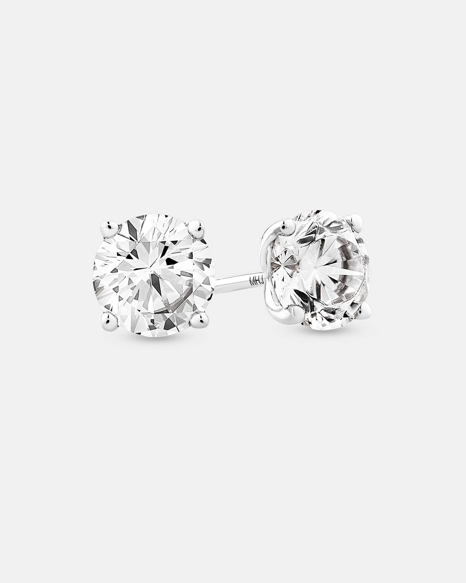 2.00 Carat TW Diamond Solitaire Stud Earrings 18kt White Gold