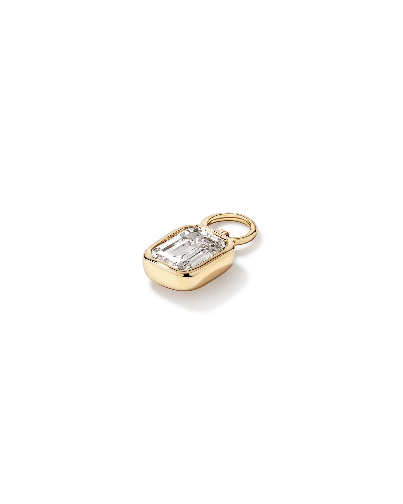 Emerald-Cut Laboratory-Grown Diamond Single Earring Charm with 0.30 Carat TW in 10kt Yellow Gold