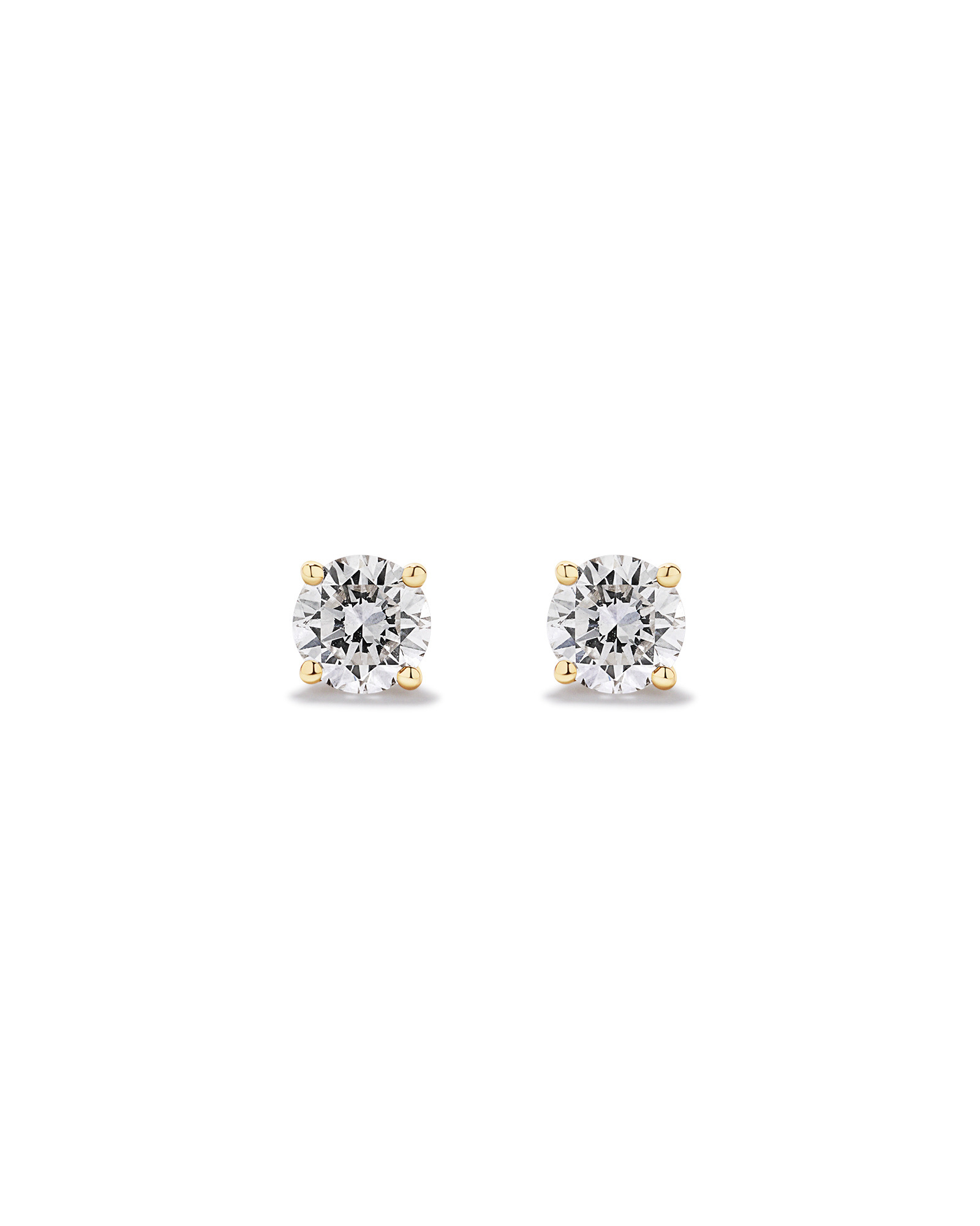 1.00TW Lab Diamond Solitaire Stud Earrings in 10kt Gold