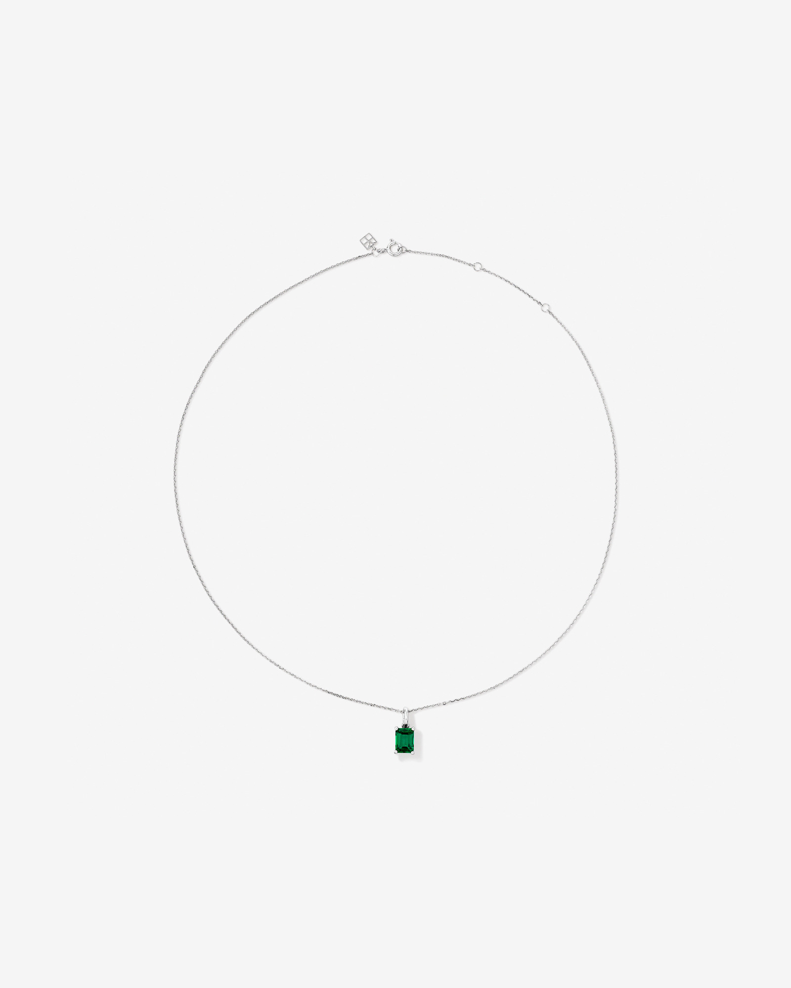 Emerald Cut Created Emerald Pendant and Drop Earring Set in Sterling Silver