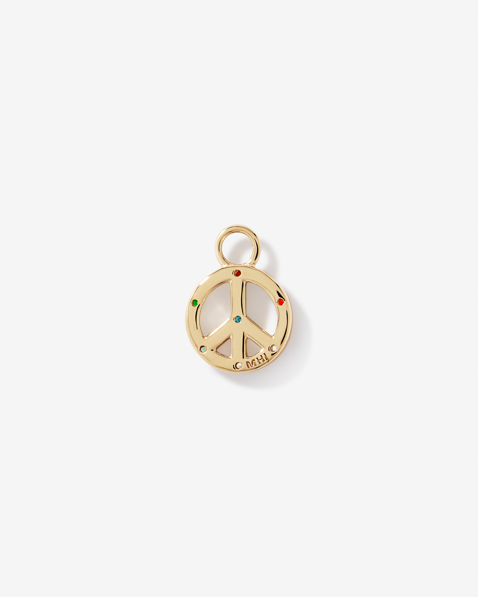 Peace Earring Charm in 18Kt Vermeil with Cubic Zirconia
