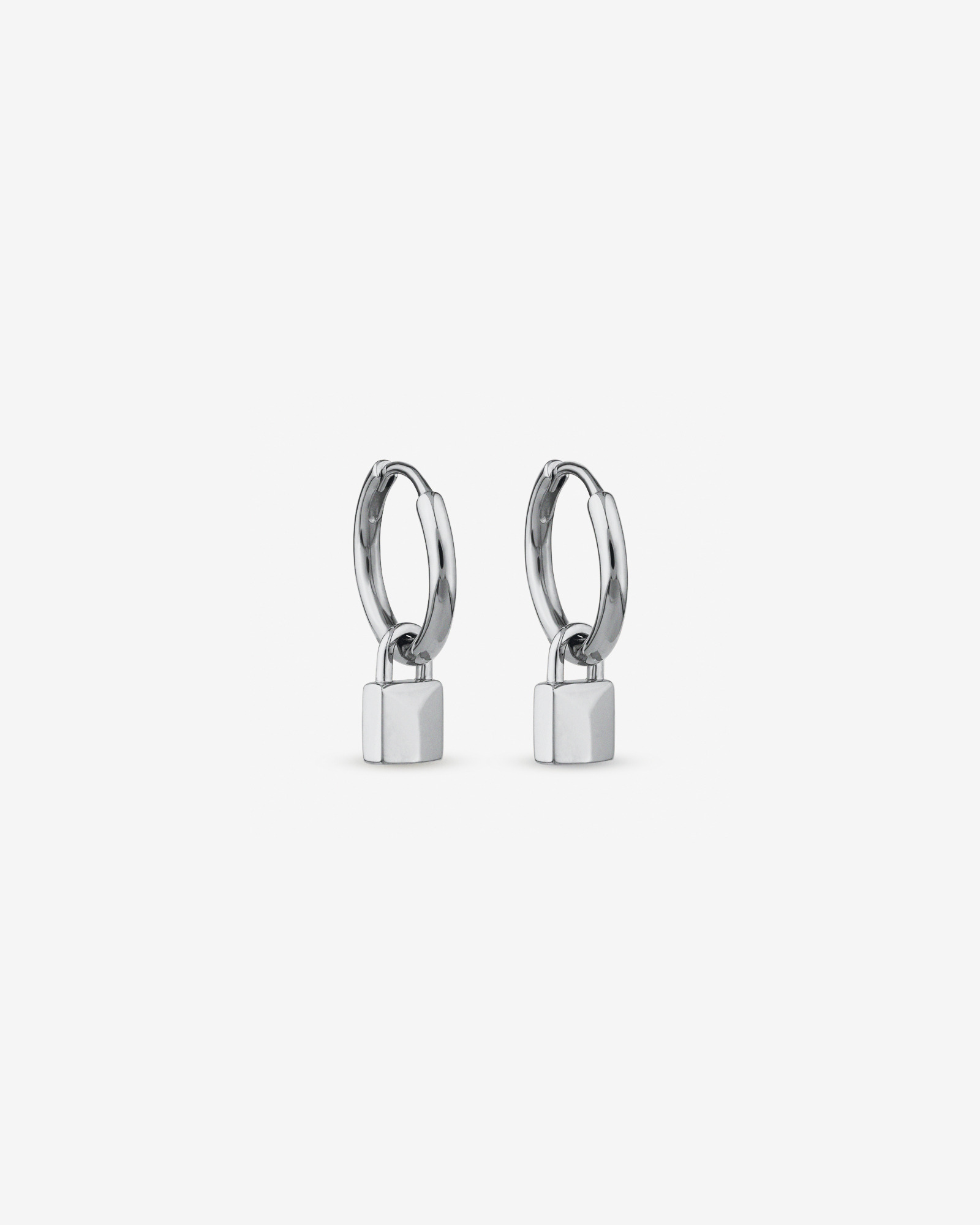 Signature Lock Hoop Huggie Earrings in Sterling Silver