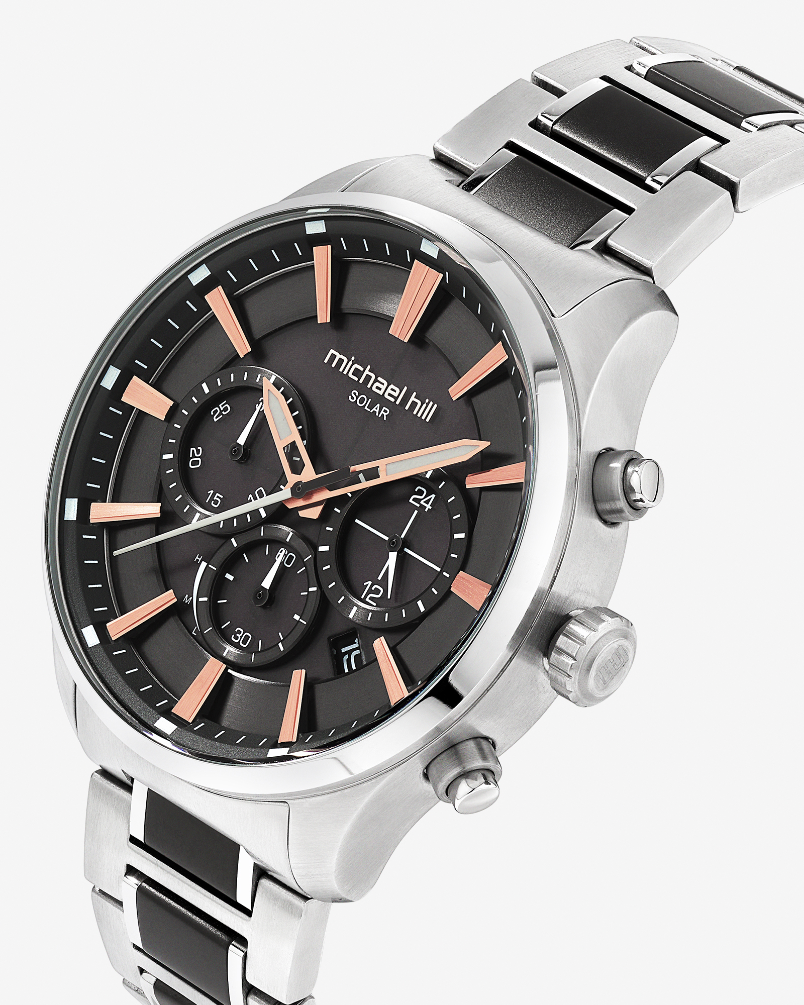 Solar Powered Men's Watch with Blue Tone Stainless Steel