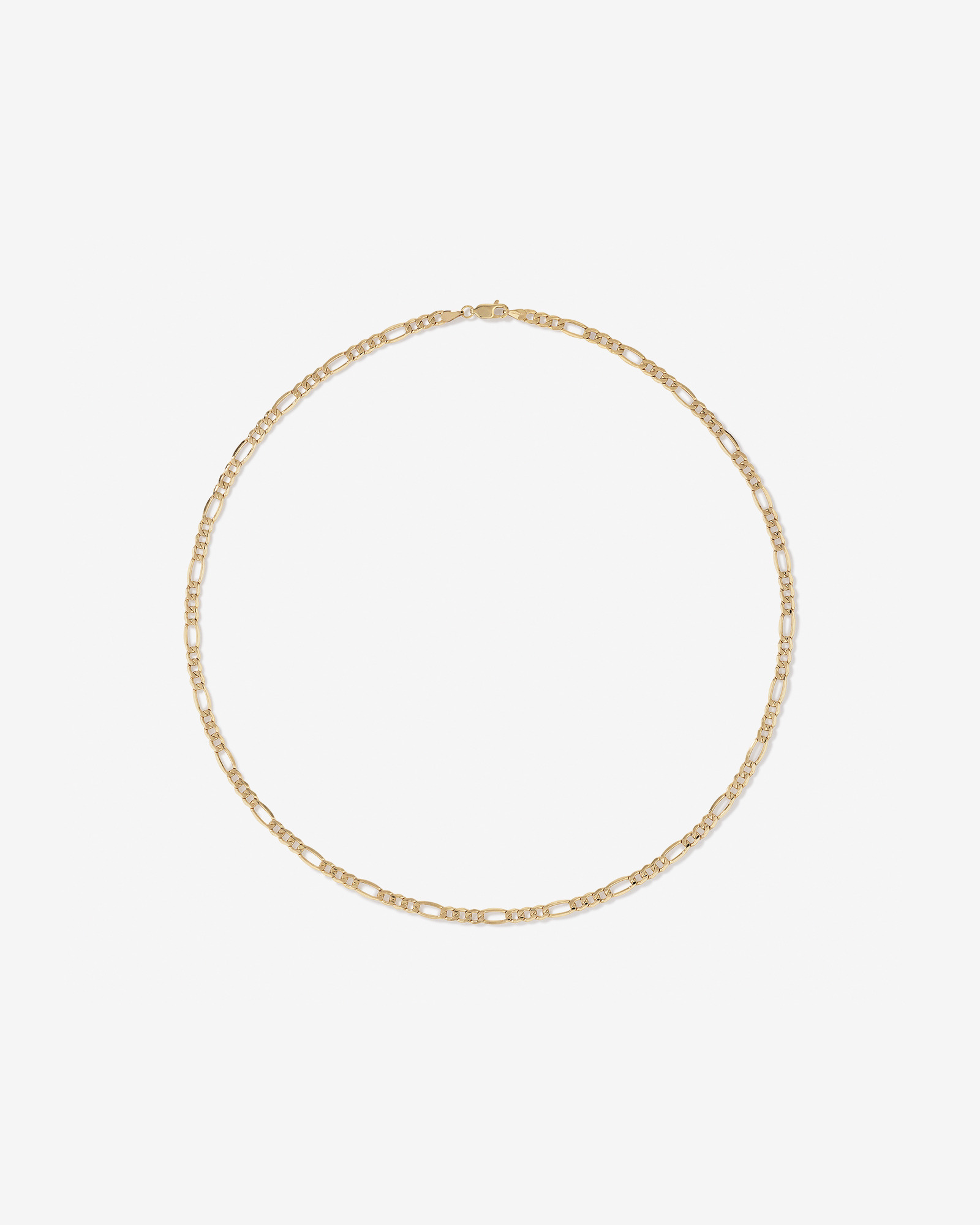 Chaîne figaro creuse en or jaune 10 K de 50 cm