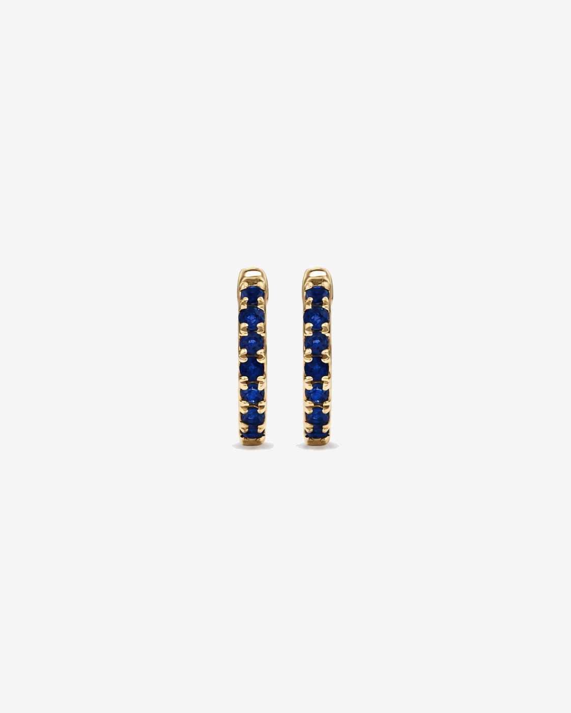 Sapphire Huggie Hoop Earrings in 10kt Yellow Gold