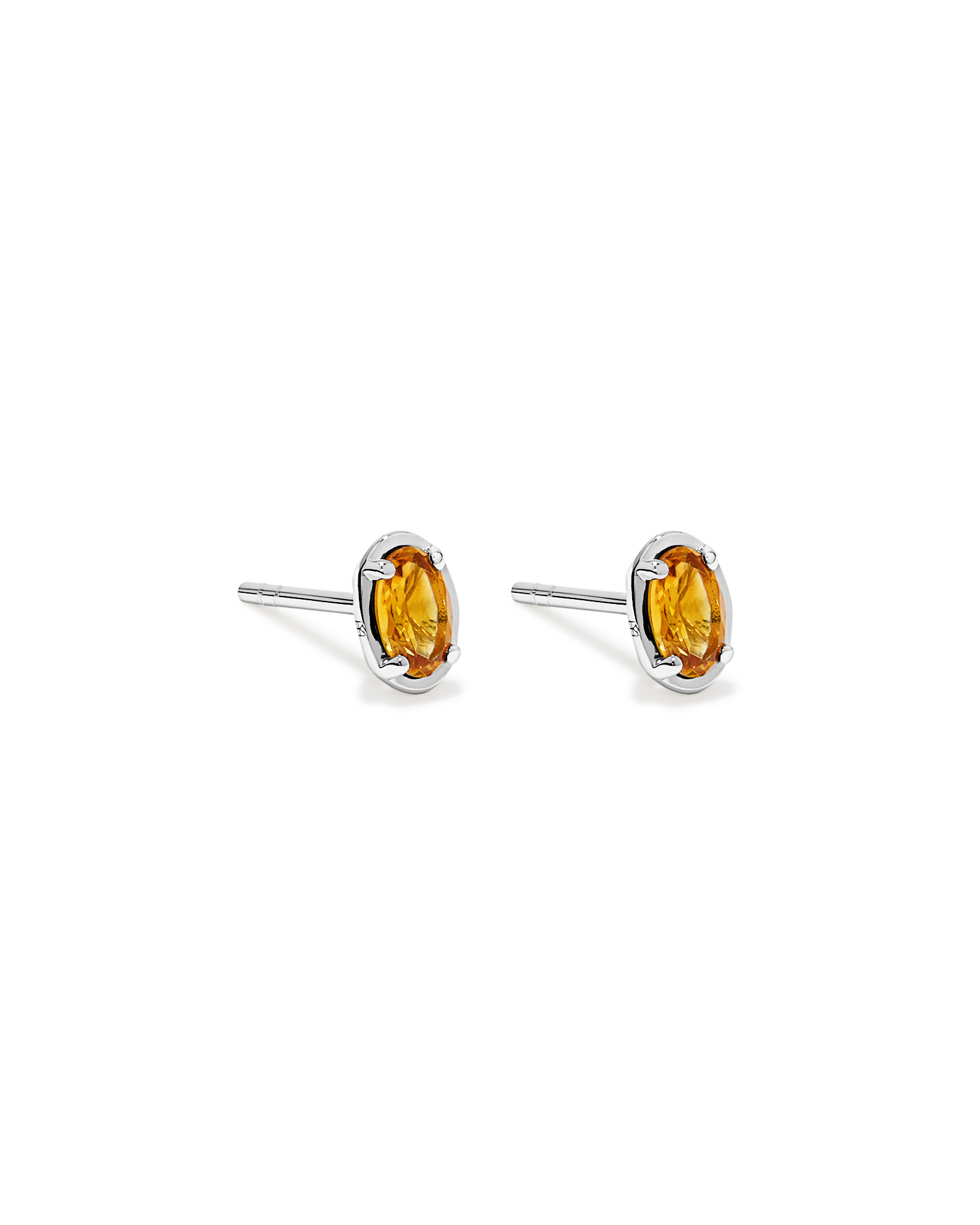Boucles d’oreilles en citrine à coupe ovale en argent sterling