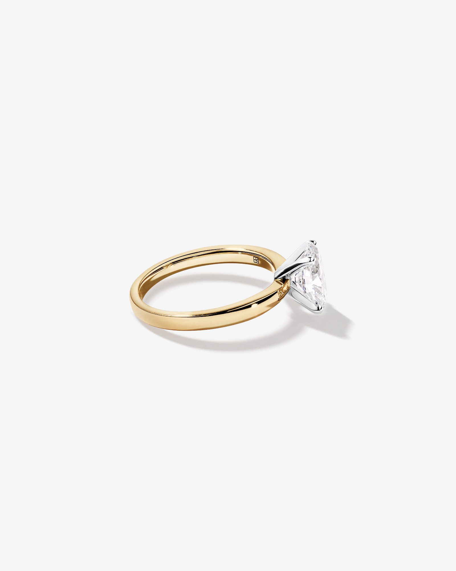Carat TW Oval Cut Lab-Grown Diamond Solitaire Engagement Ring 14kt Yellow and White Gold