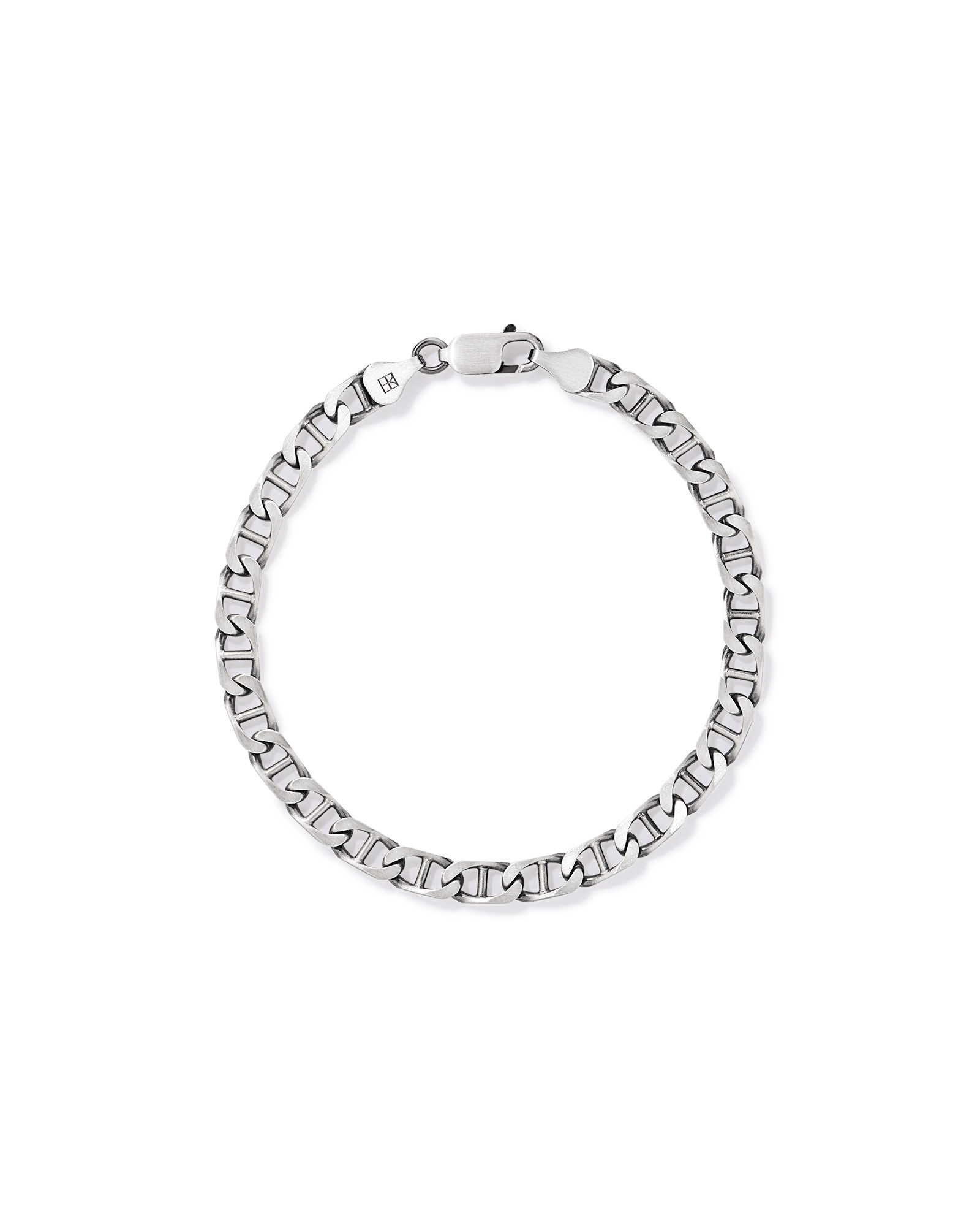 21cm (8") 1.5mm Width Mariner Chain Bracelet in Oxidised Sterling Silver