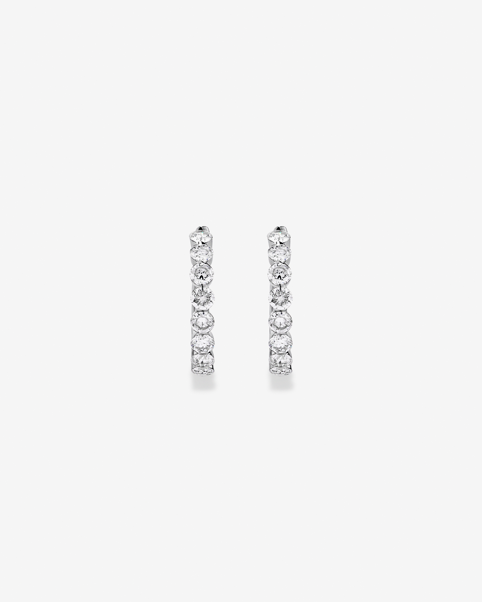 1.60 Carat TW Laboratory-Grown Diamond Hoop Earrings Set in 10kt White Gold