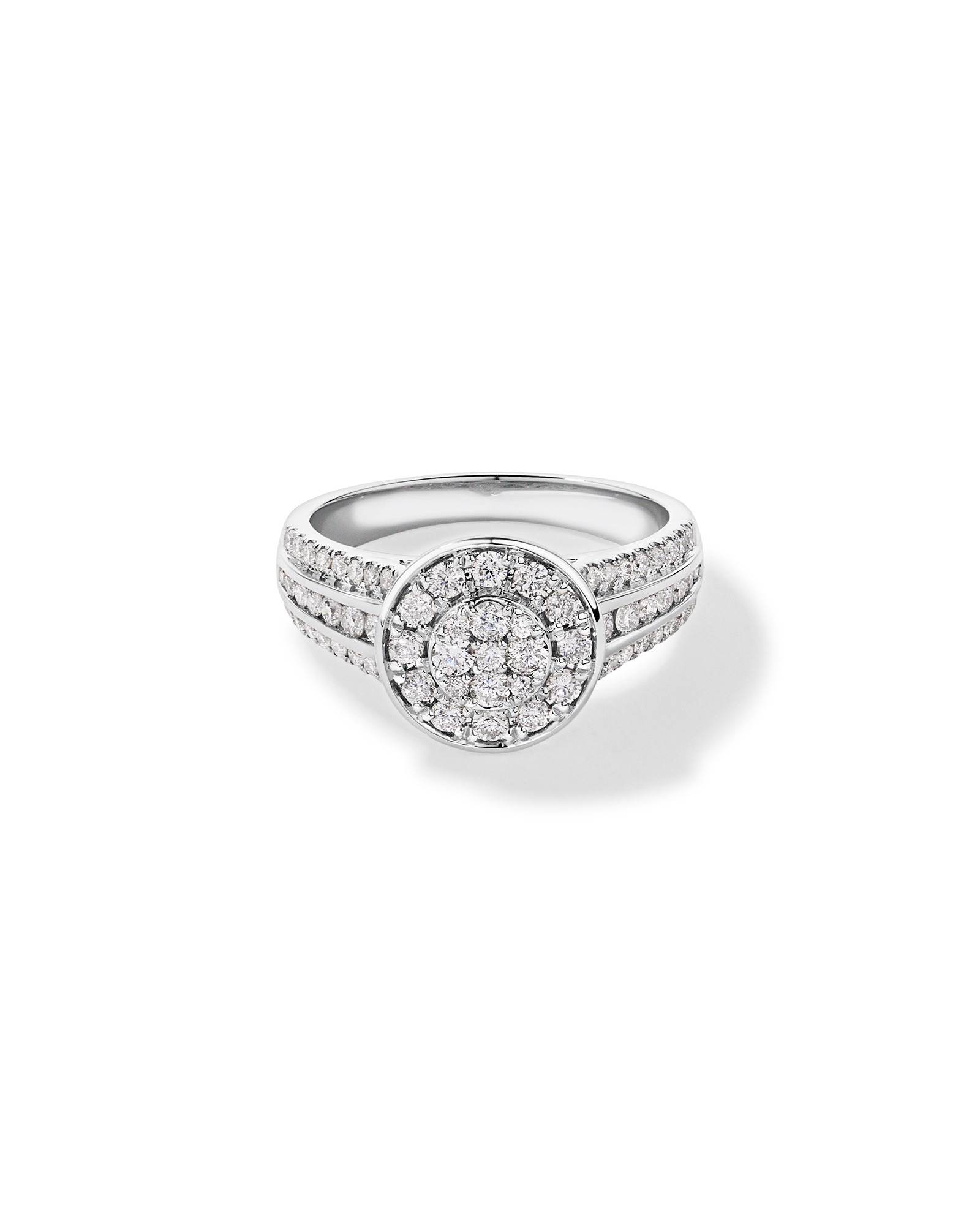 0.85 Carat TW Round Diamond Cluster Ring 10kt Gold