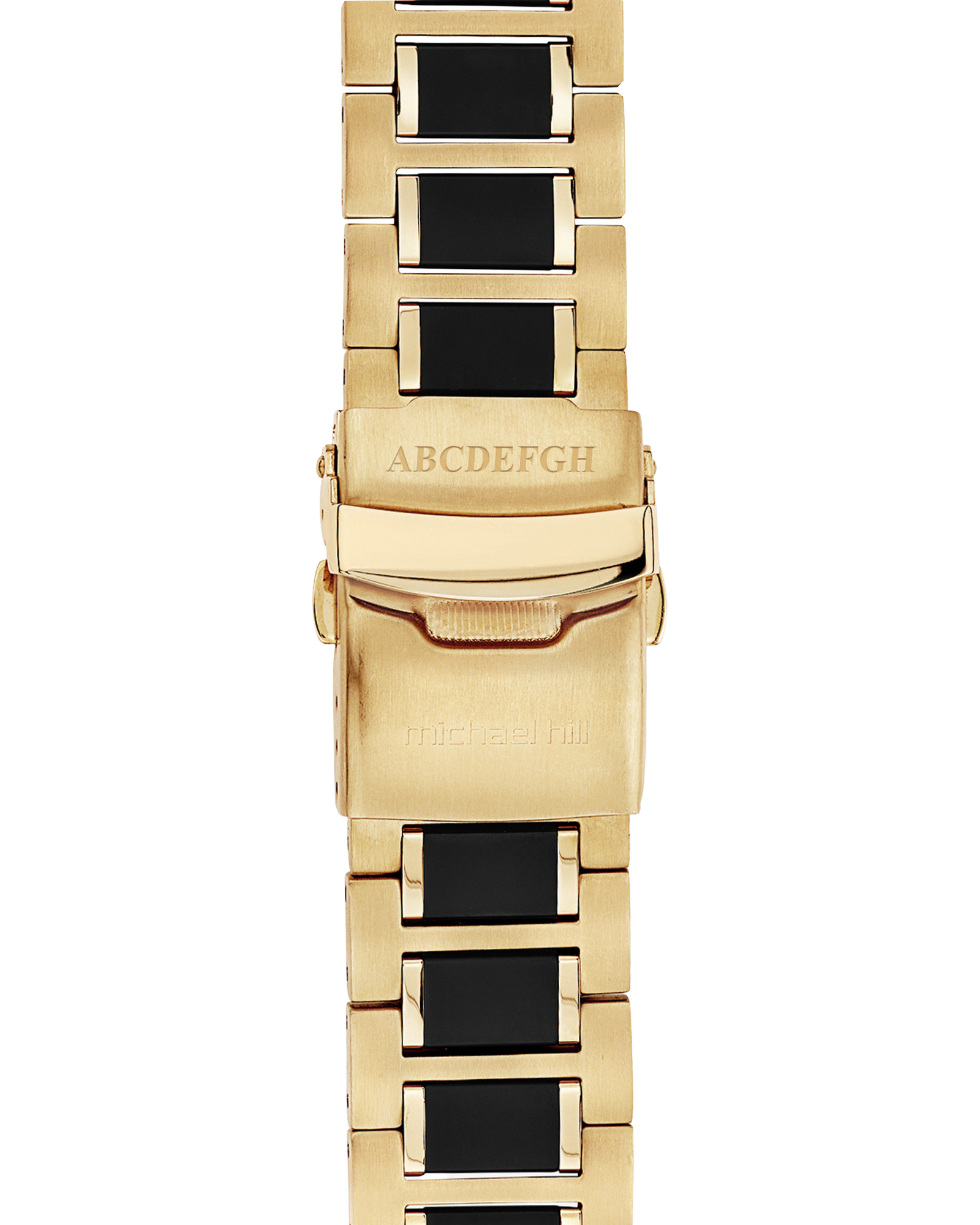 Montre à énergie solaire en acier inoxydable doré et noir pour homme