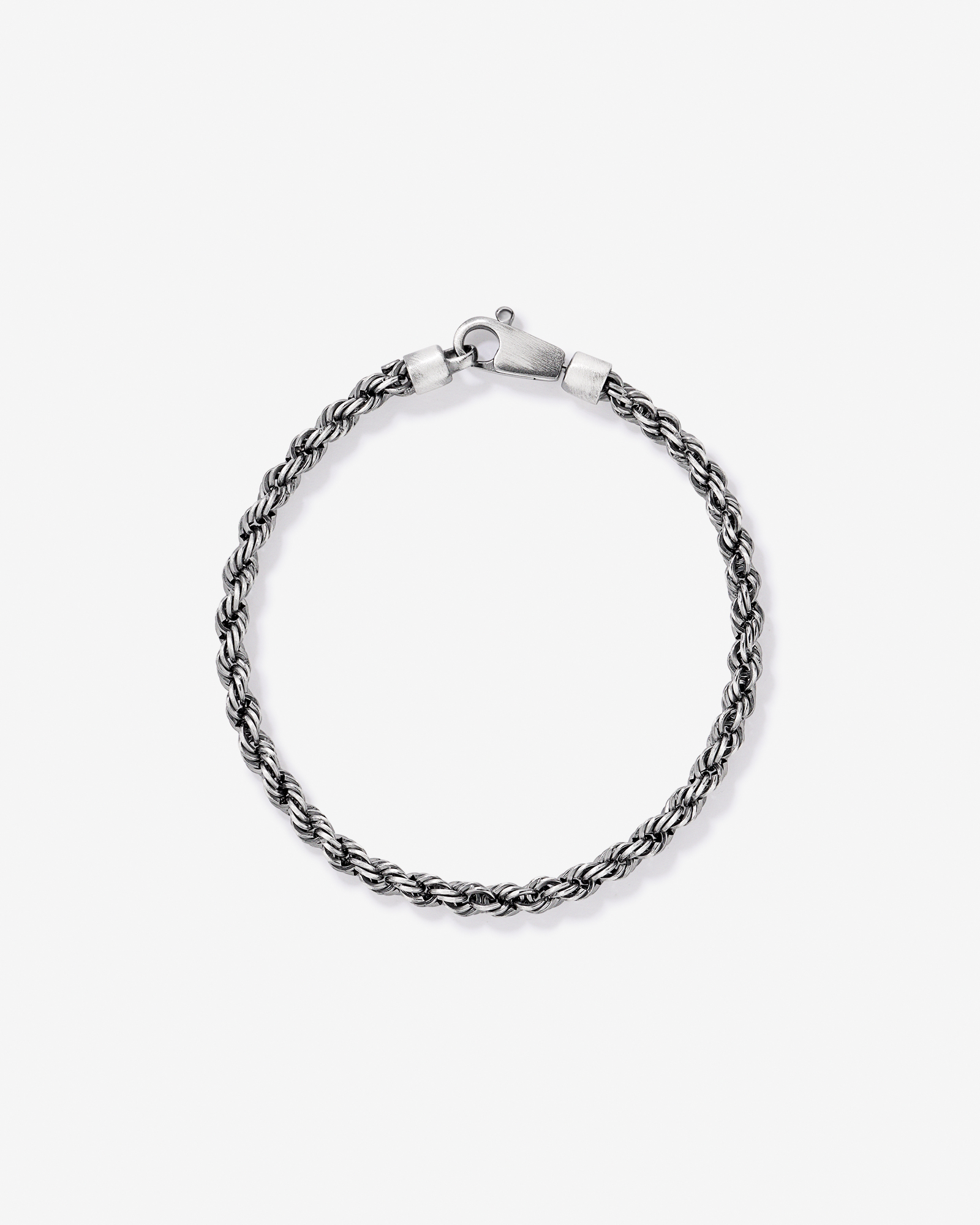21cm (8") Rope Chain Bracelet in Oxidised Sterling Silver