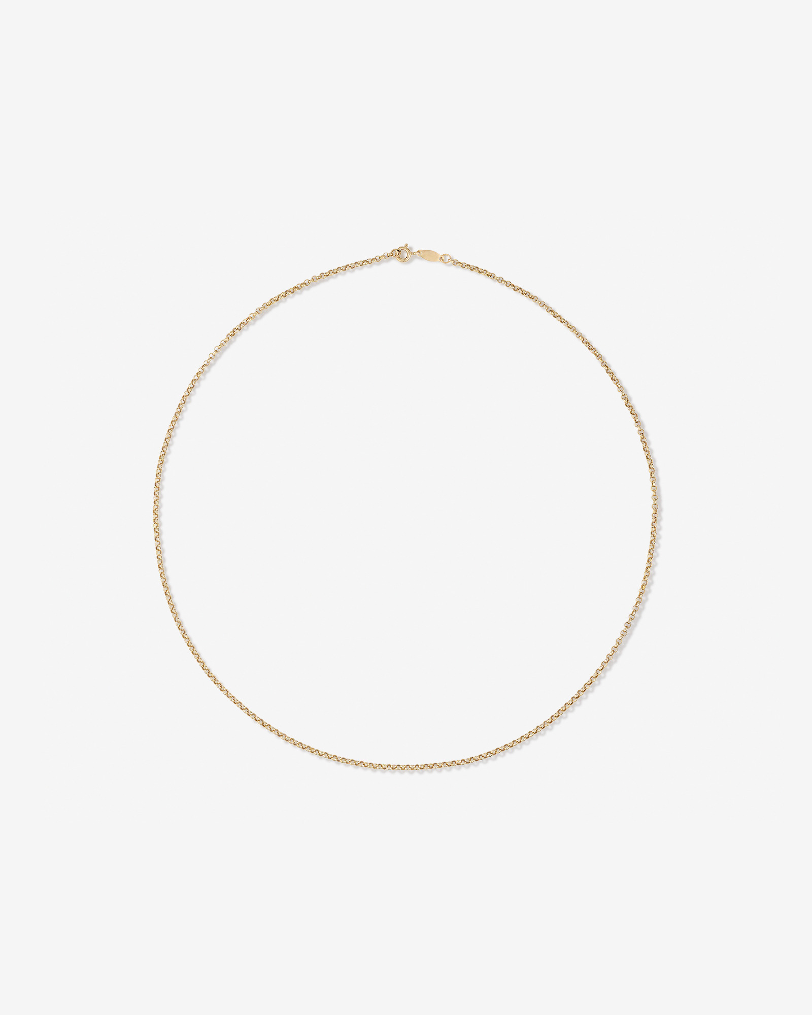 Chaîne belcher creuse de 50 cm en or jaune 10 K