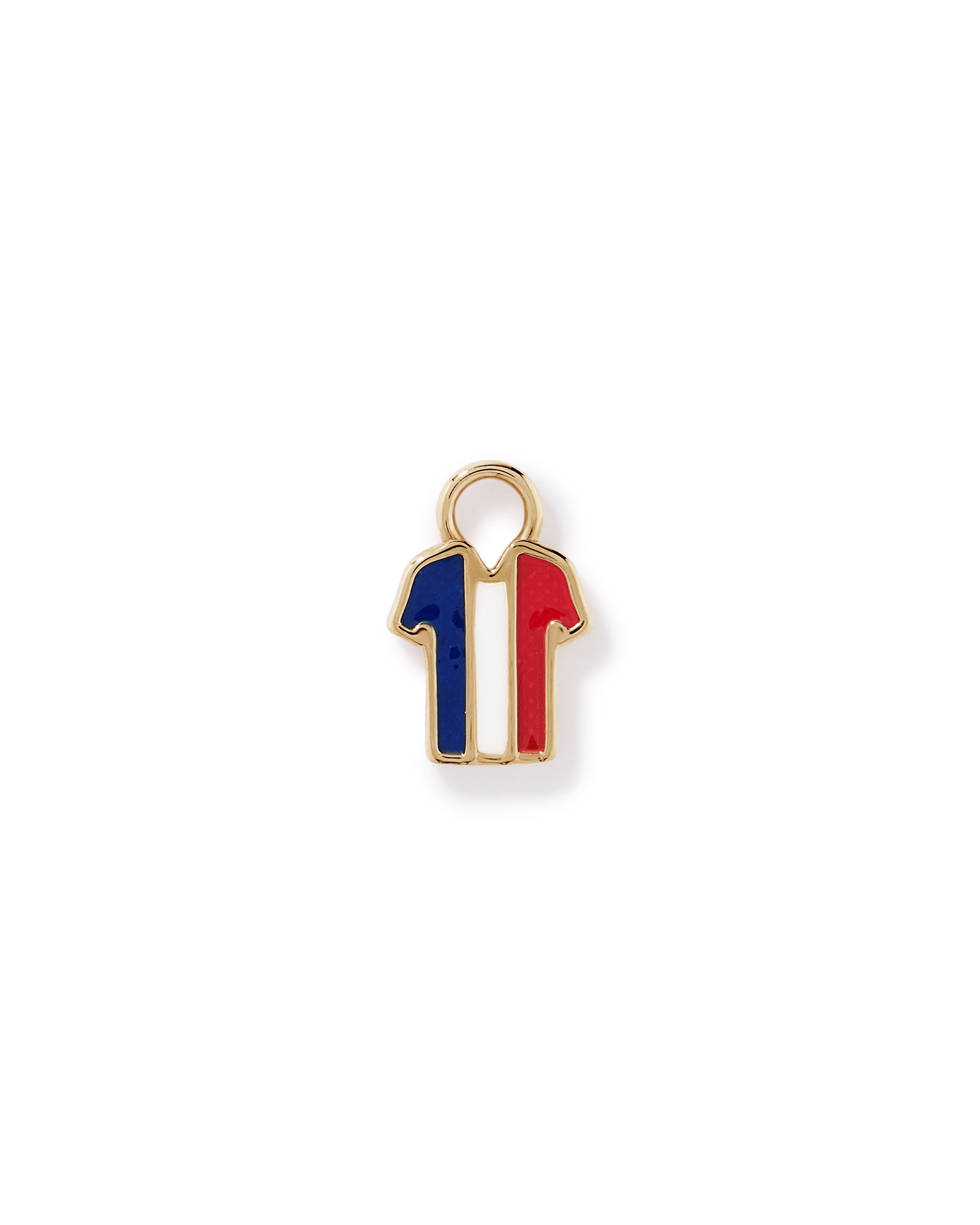 Porte-bonheur de boucles d’oreilles en maillot de France en Vermeil 18Kt