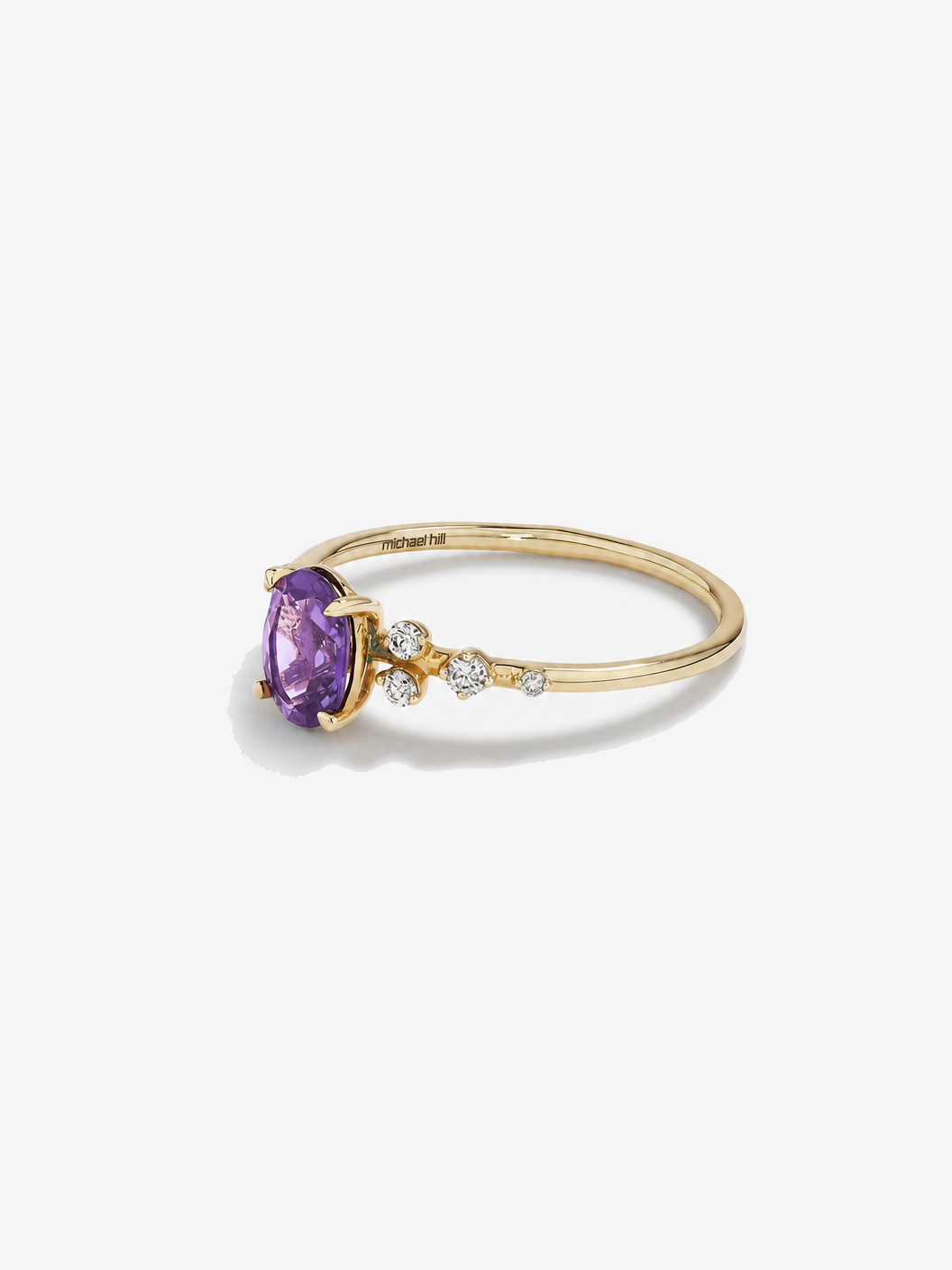 Amethyst and 0.12 Carat TW Diamond Ring in 10kt Yellow Gold