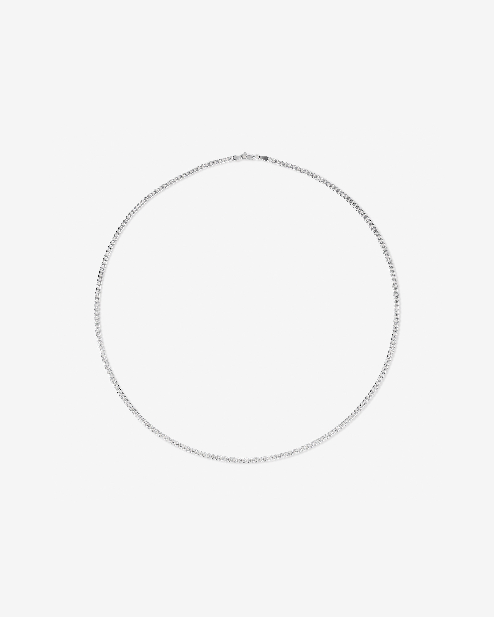 60cm (24") 3.4mm Width Curb Chain in Sterling Silver