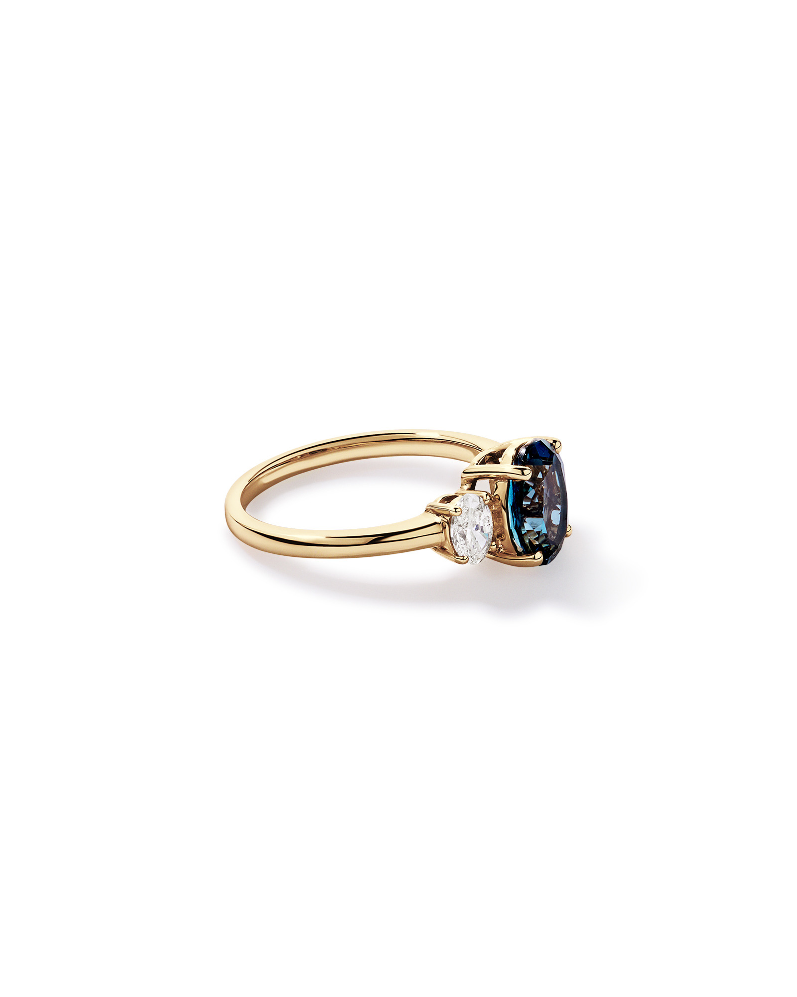 London Blue Topaz Ring with .46 Carat TW Diamonds 14kt Yellow Gold