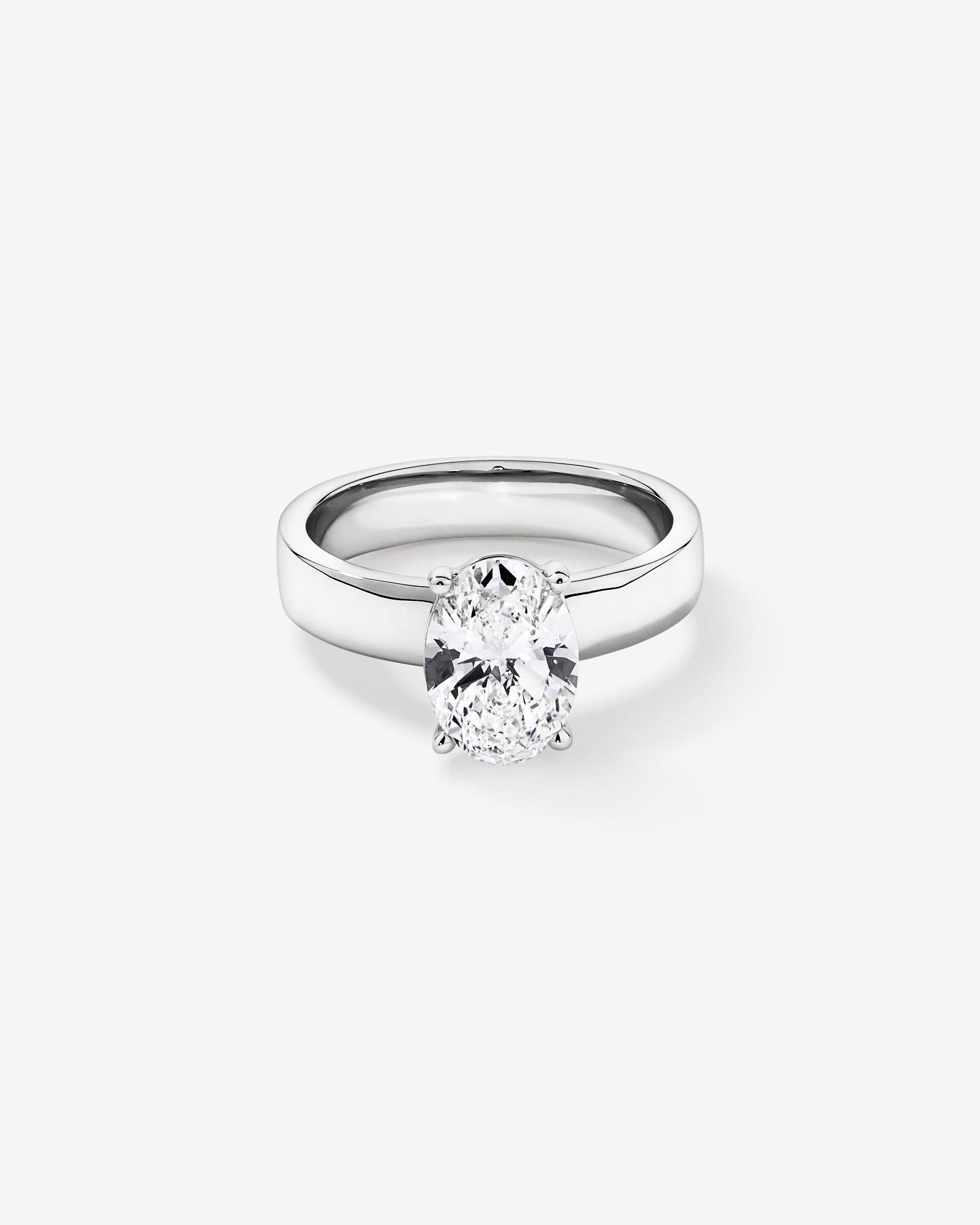 2.00TW Oval Laboratory-Grown Diamond Solitaire Ring in 14kt White Gold