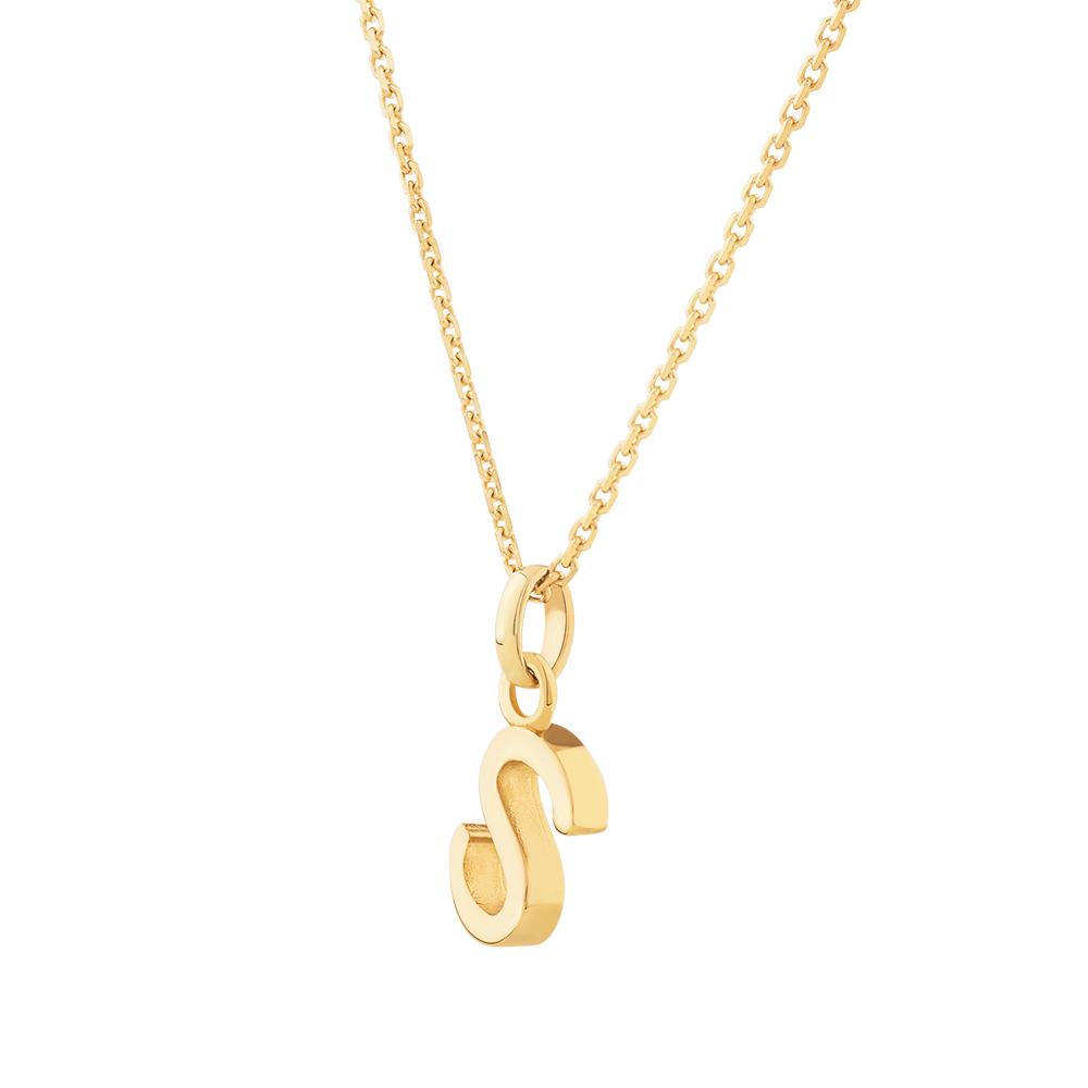Pendentif « S » en or jaune 10 K
