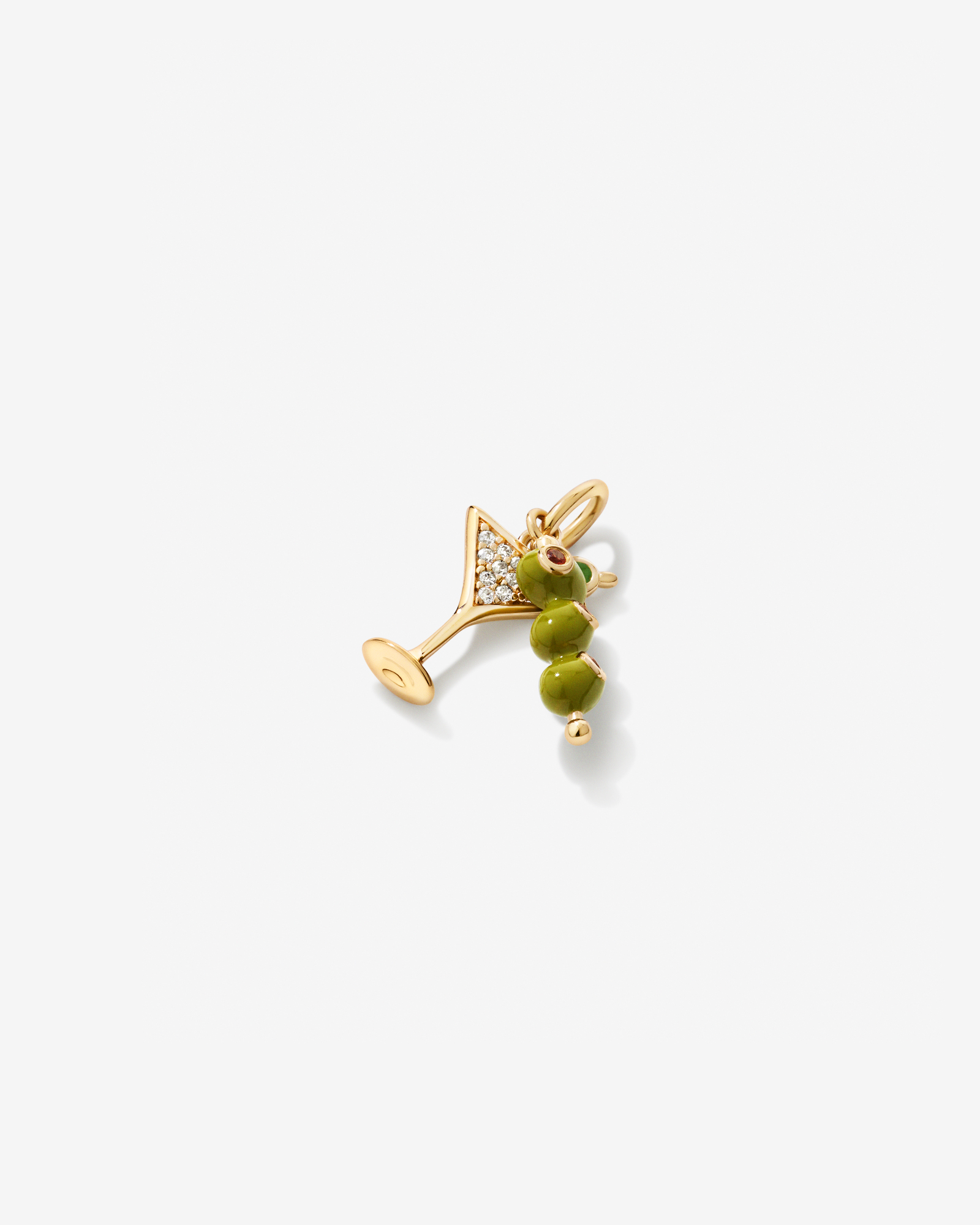 Martini Cocktail Duo Pendant with Cubic Zirconia in 18kt Gold Vermeil