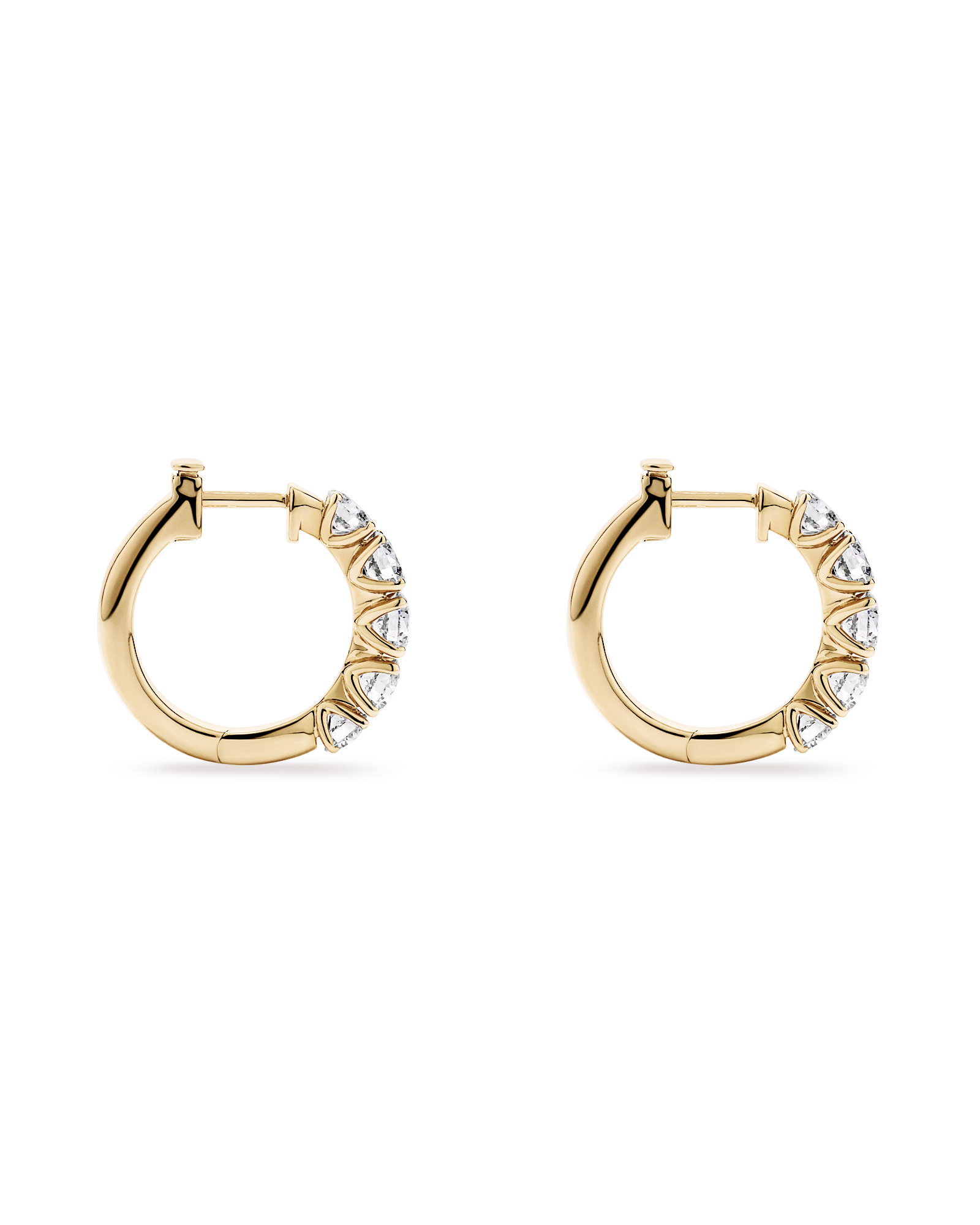 Boucles d’oreilles Huggie en diamant cultivées en laboratoire 3,02 carats TW en or jaune 10 carats