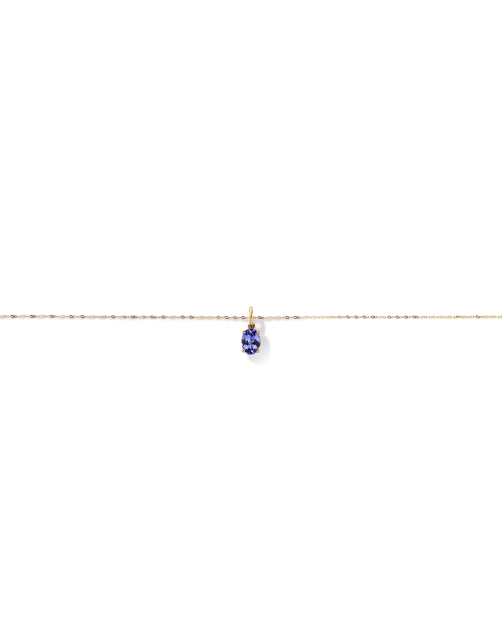 Tanzanite Solitaire Pendant With Chain in 10kt Yellow Gold