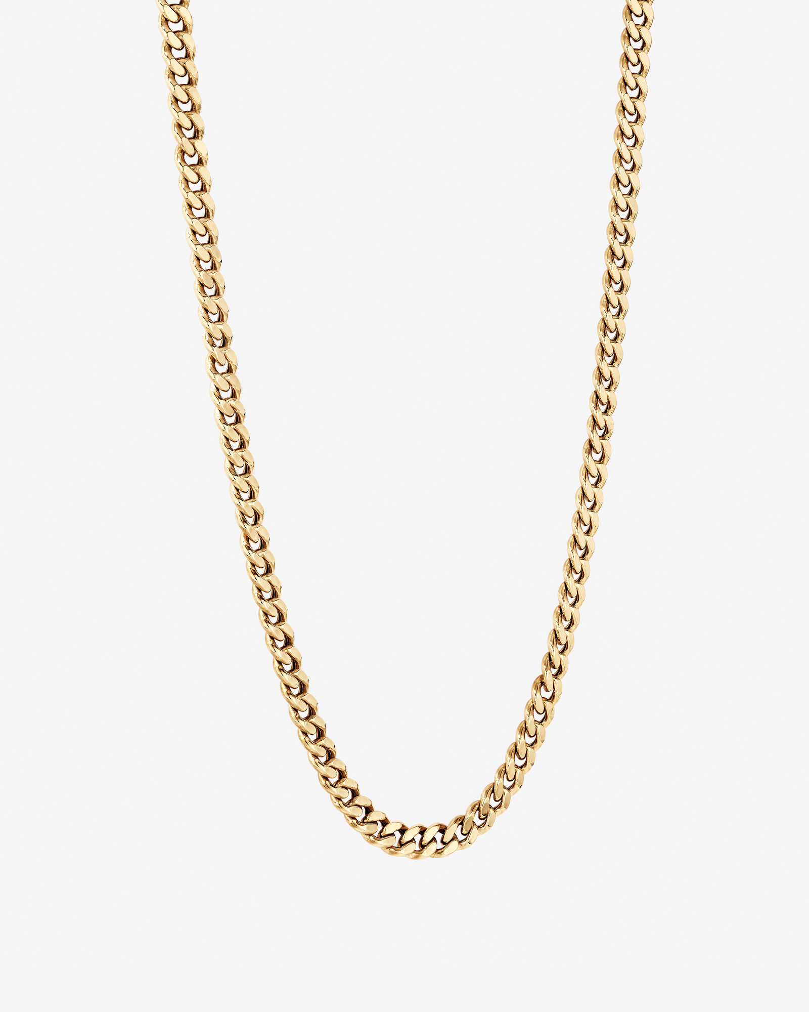 55cm (22") 9mm Width Semi Solid Diamond Cut Curb Chain in 10kt Yellow Gold