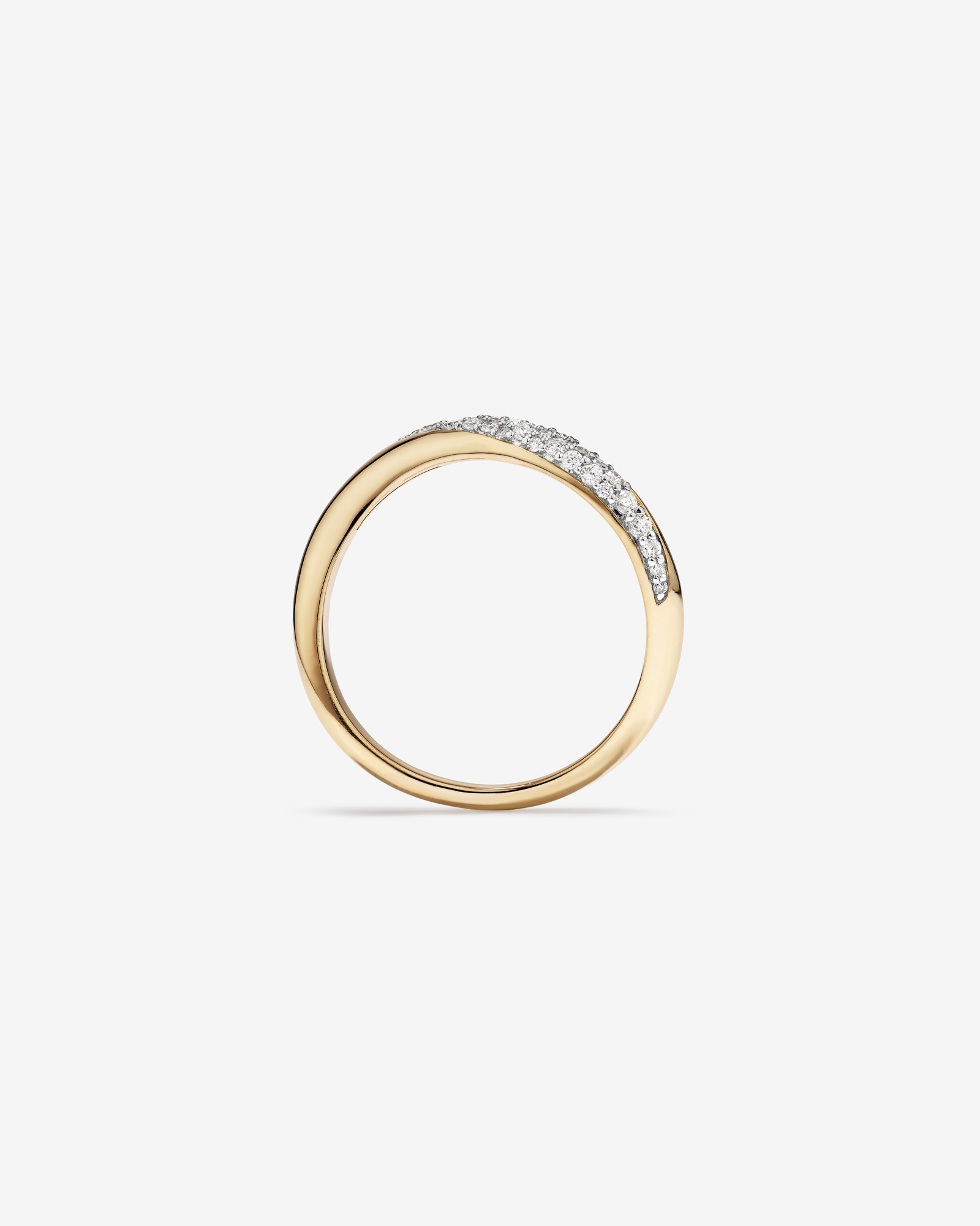Carat TW Diamond Stardust Wave Ring 10kt Yellow Gold