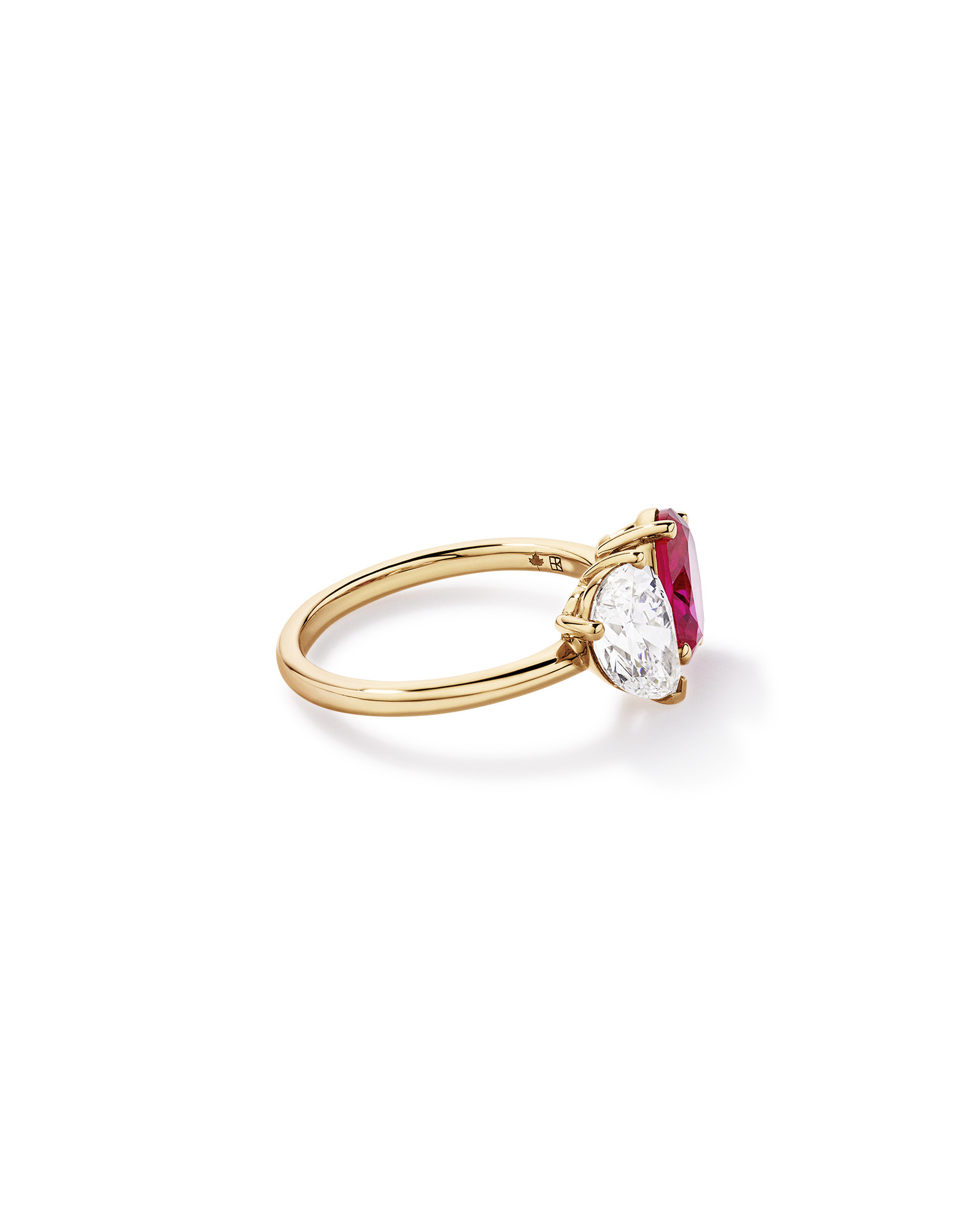Bague toi et moi 1,50 ct TDW avec rubis créé en or 10