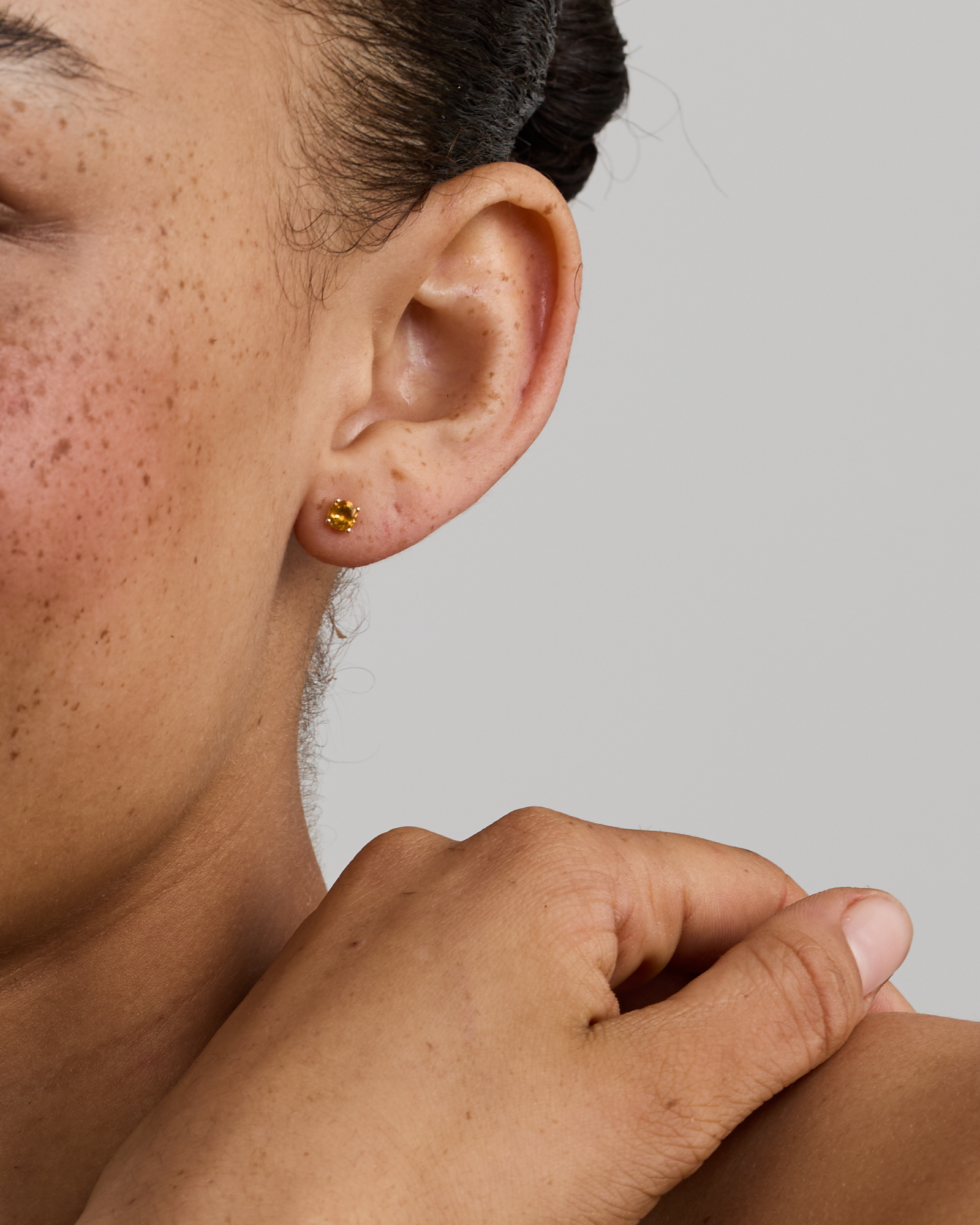 Stud Earrings with Citrine in 10kt Yellow Gold