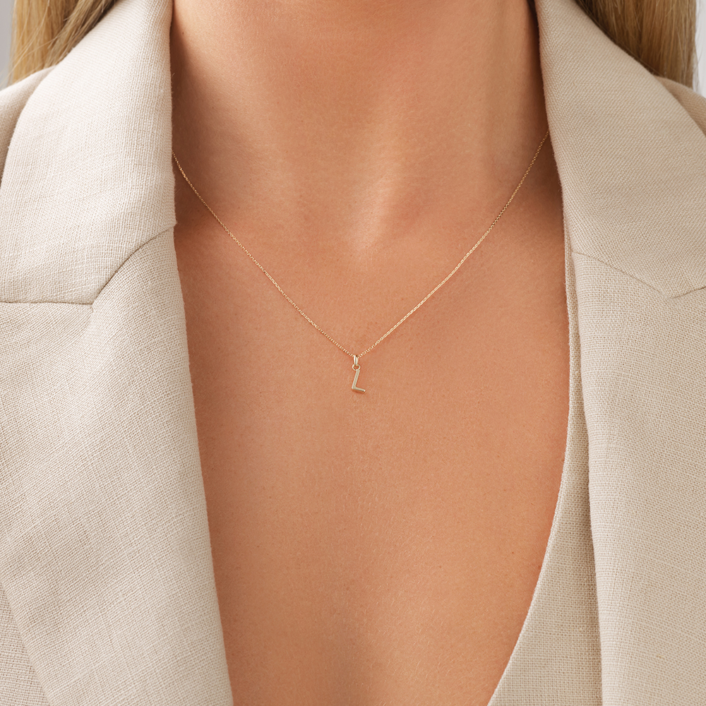 Pendentif « L » en or jaune 10 K