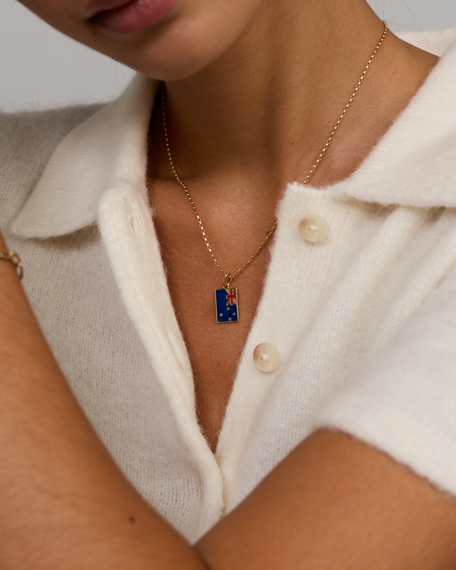 New Zealand Flag Pendant in 18Kt Vermeil