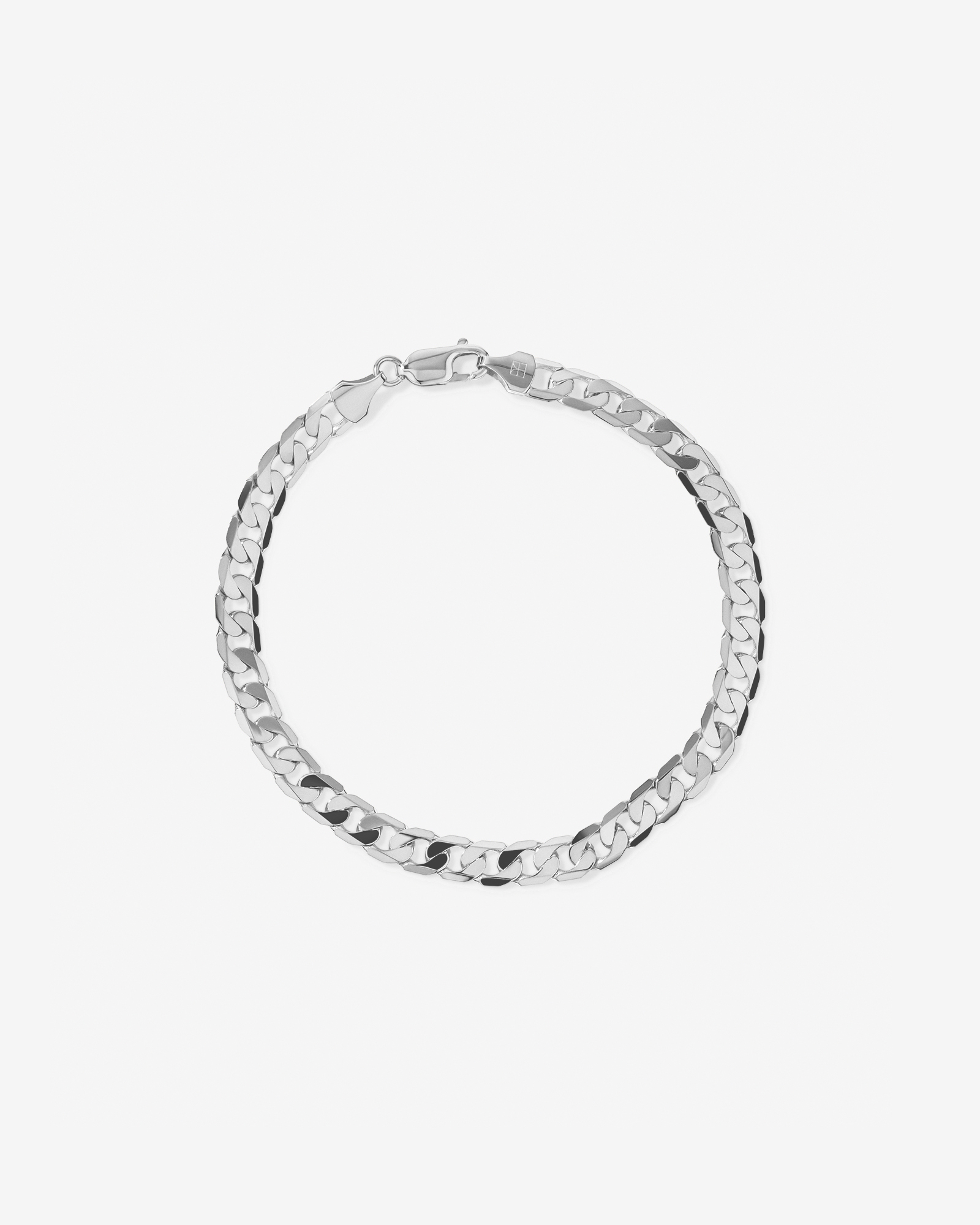 17cm (22") 6mm-6.5mm Width Curb Bracelet in 10kt White Gold