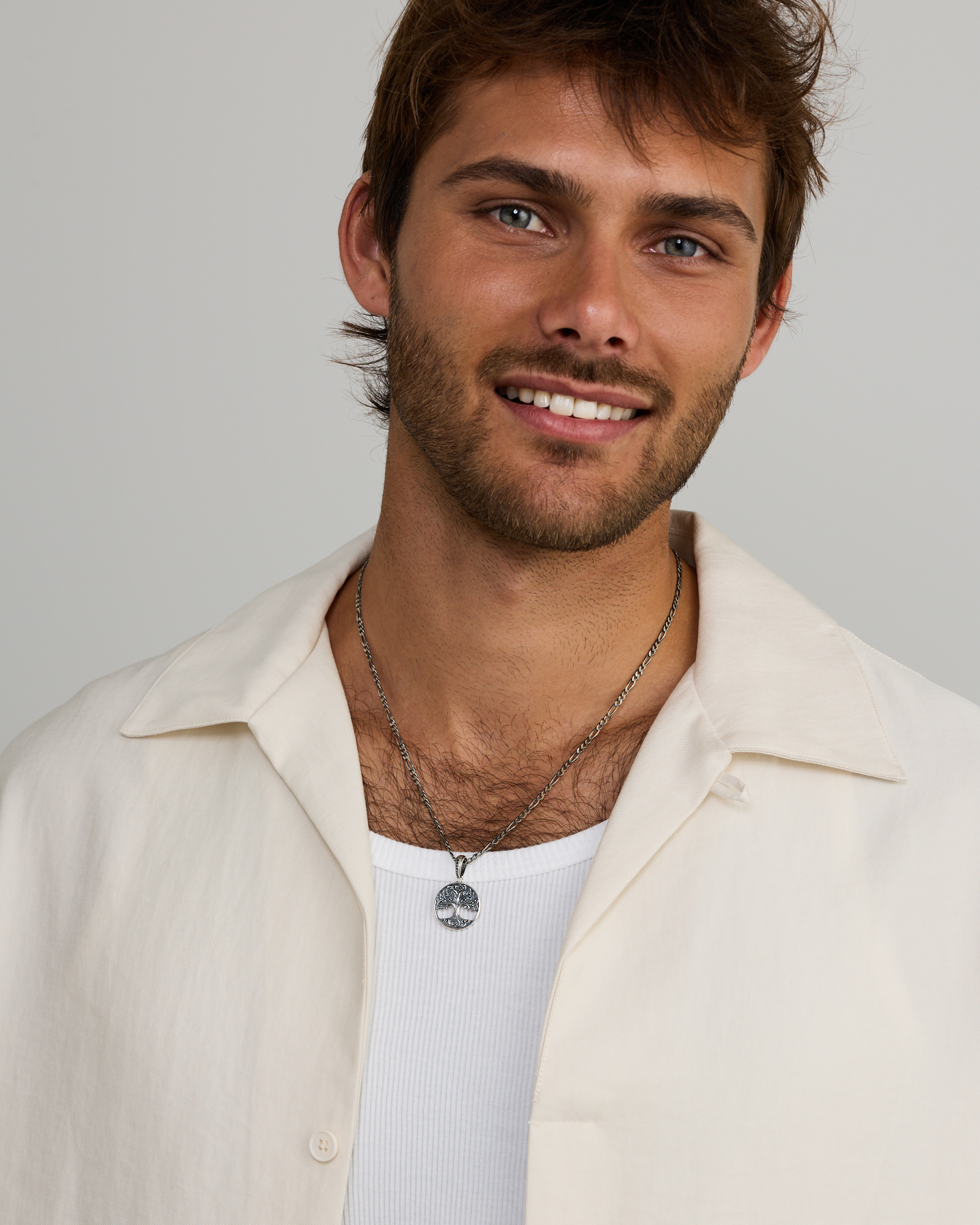 0.10 Carat TW Black Diamond Tree of Life Pendant in Sterling Silver
