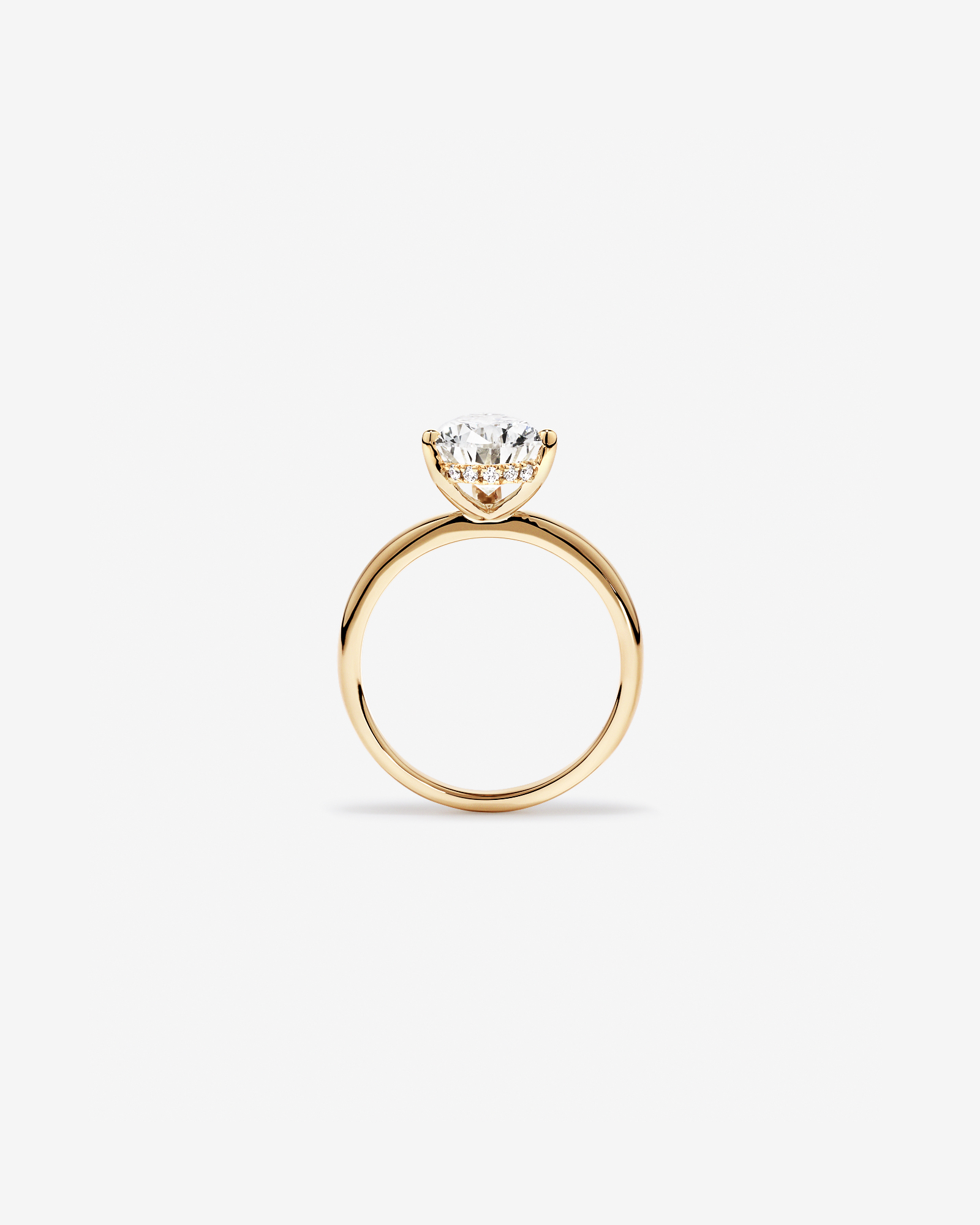 Bague solitaire en or jaune 18 carats avec diamant taille poire de 3,10 carats, cultivé en laboratoire
