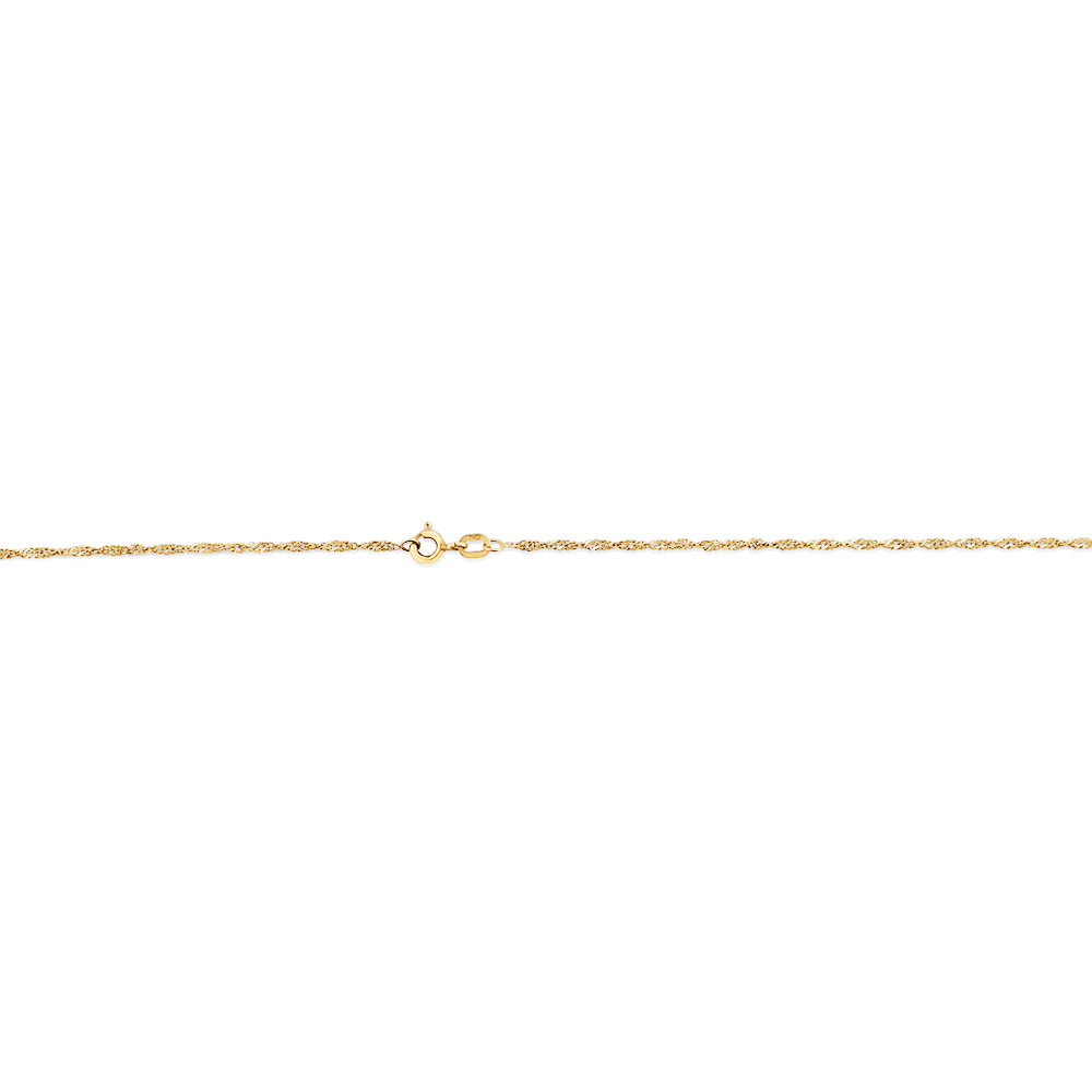 Chaîne Singapour creuse en or jaune 10 K de 45 cm, largeur de 1 à 1,5 mm